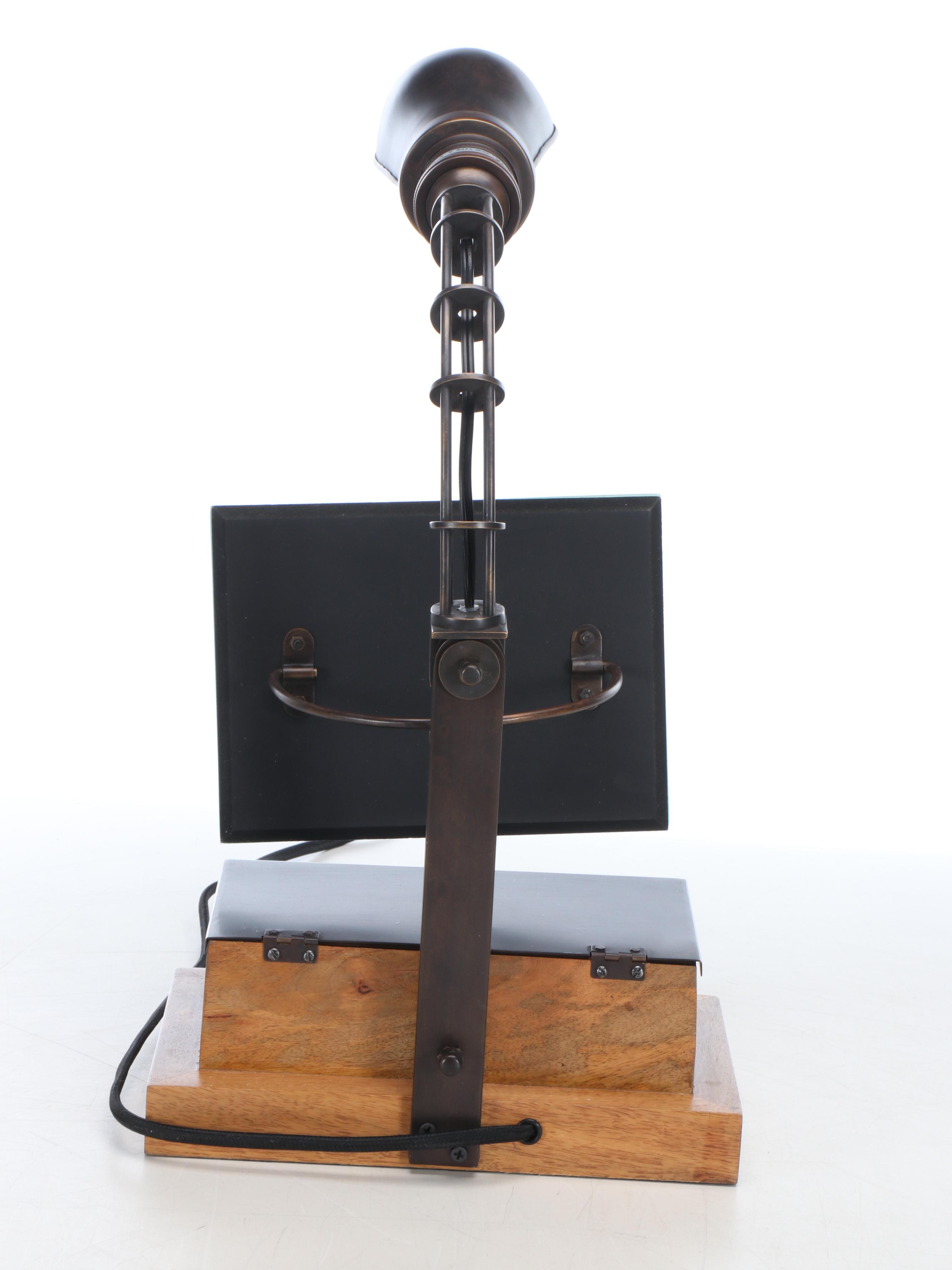 Bobo Bronzed Metal Task Lamp with Adjustable Mirror