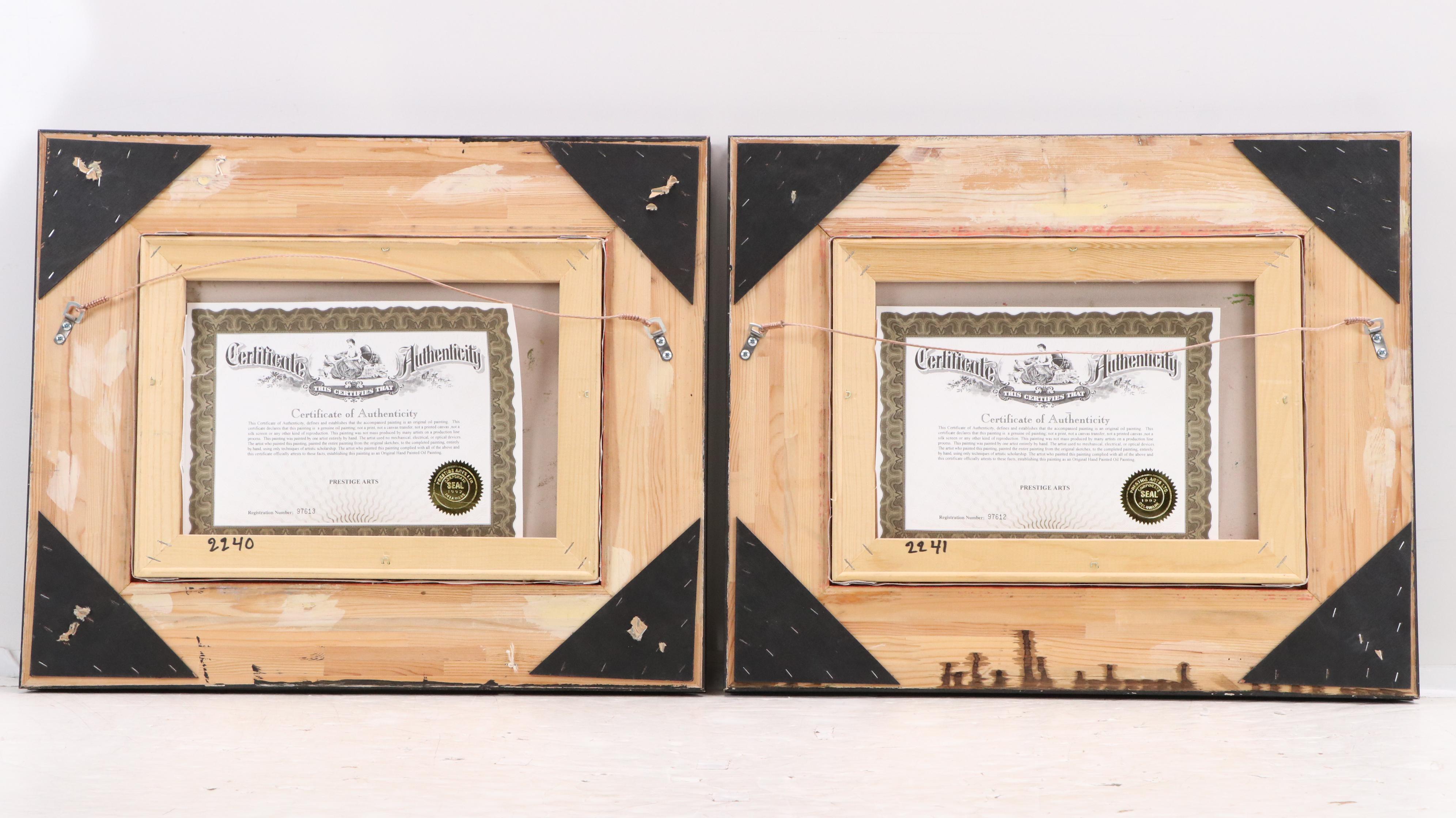 Impressionist Style Oil Landscape Paintings of Figures in Parks, 21st Century