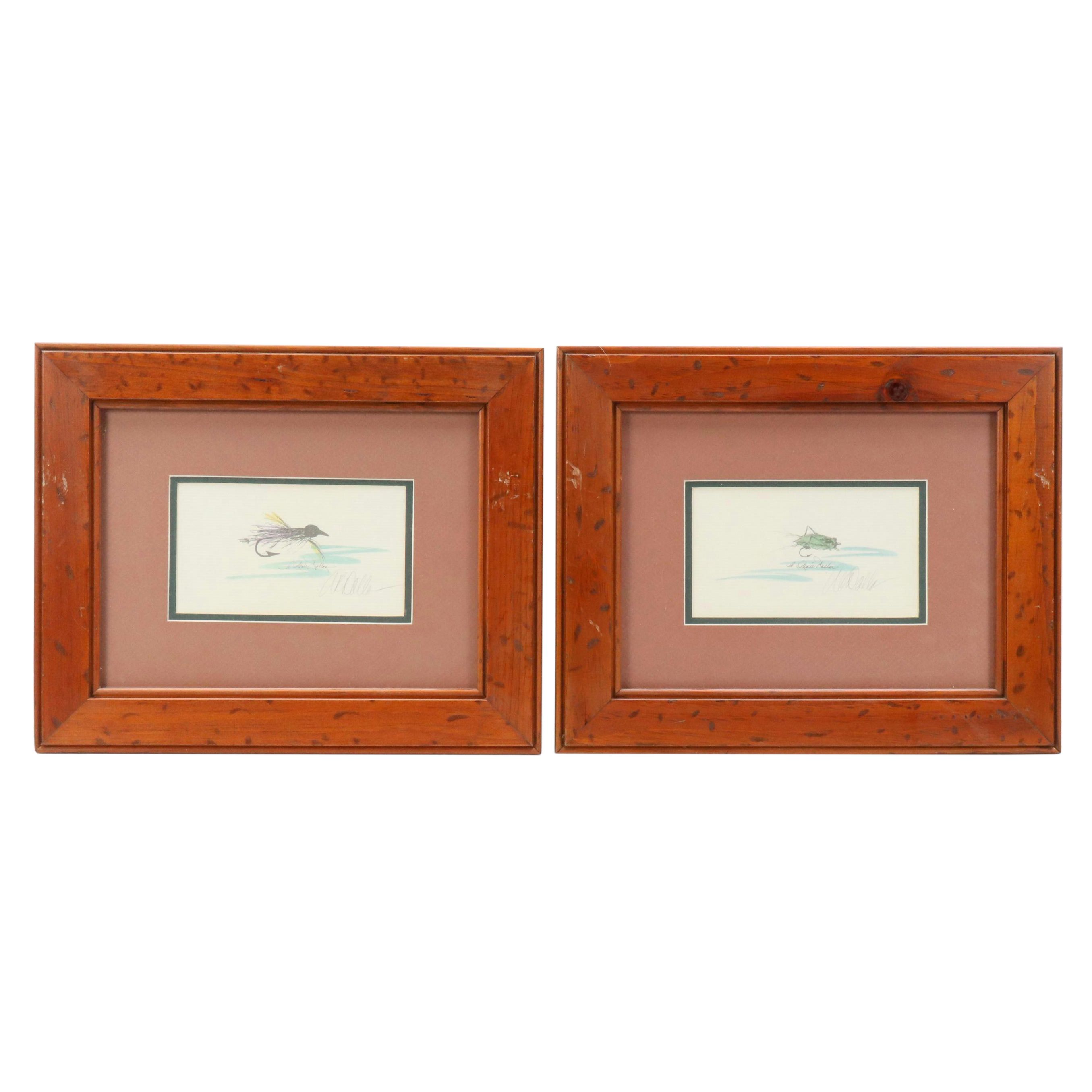 A. Renée Dallas Lithographs of Fly Fishing Lures