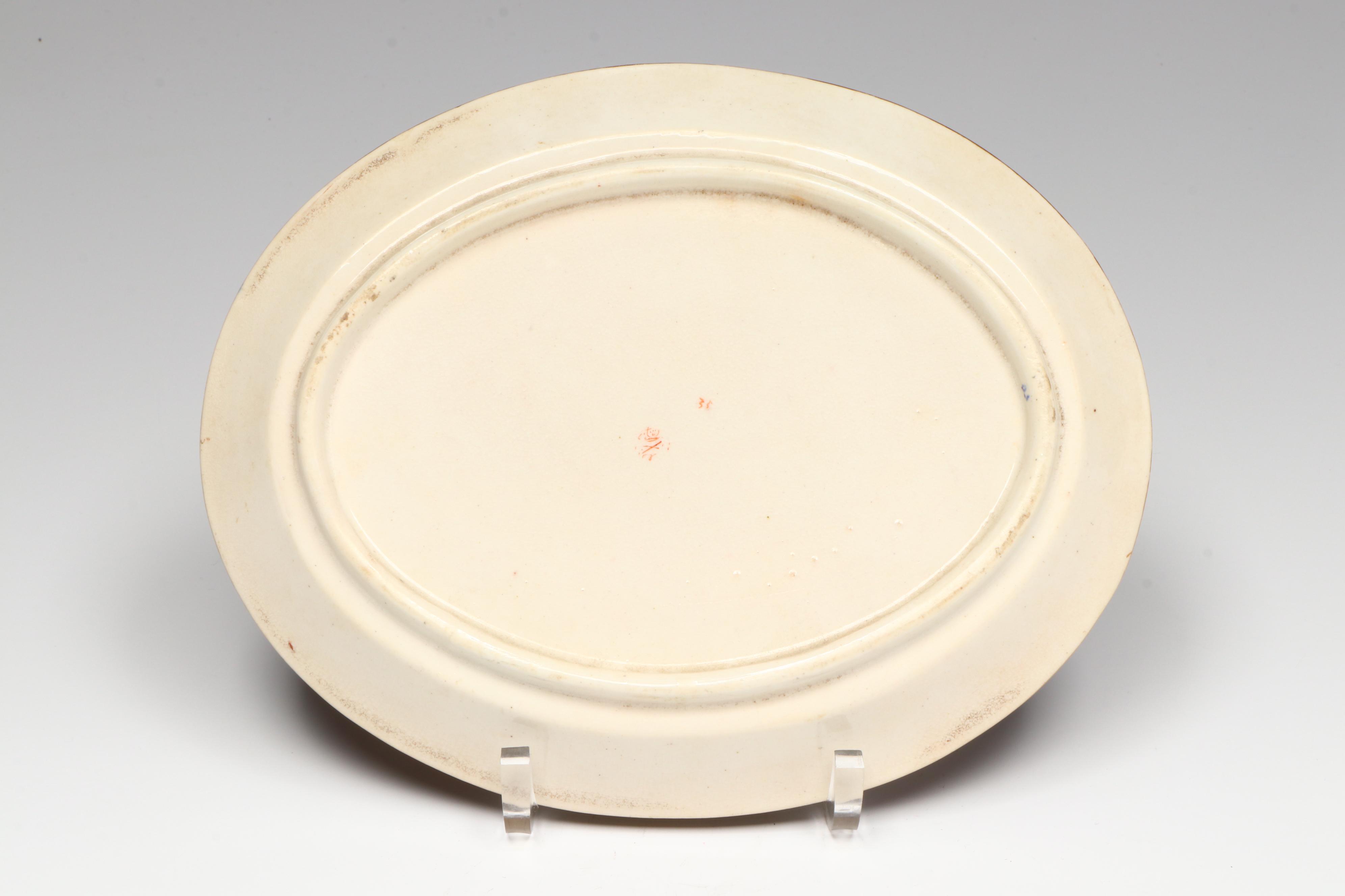 Royal Crown Derby Imari Style Inkwell with Oval Plate, Early/Mid 19th Century