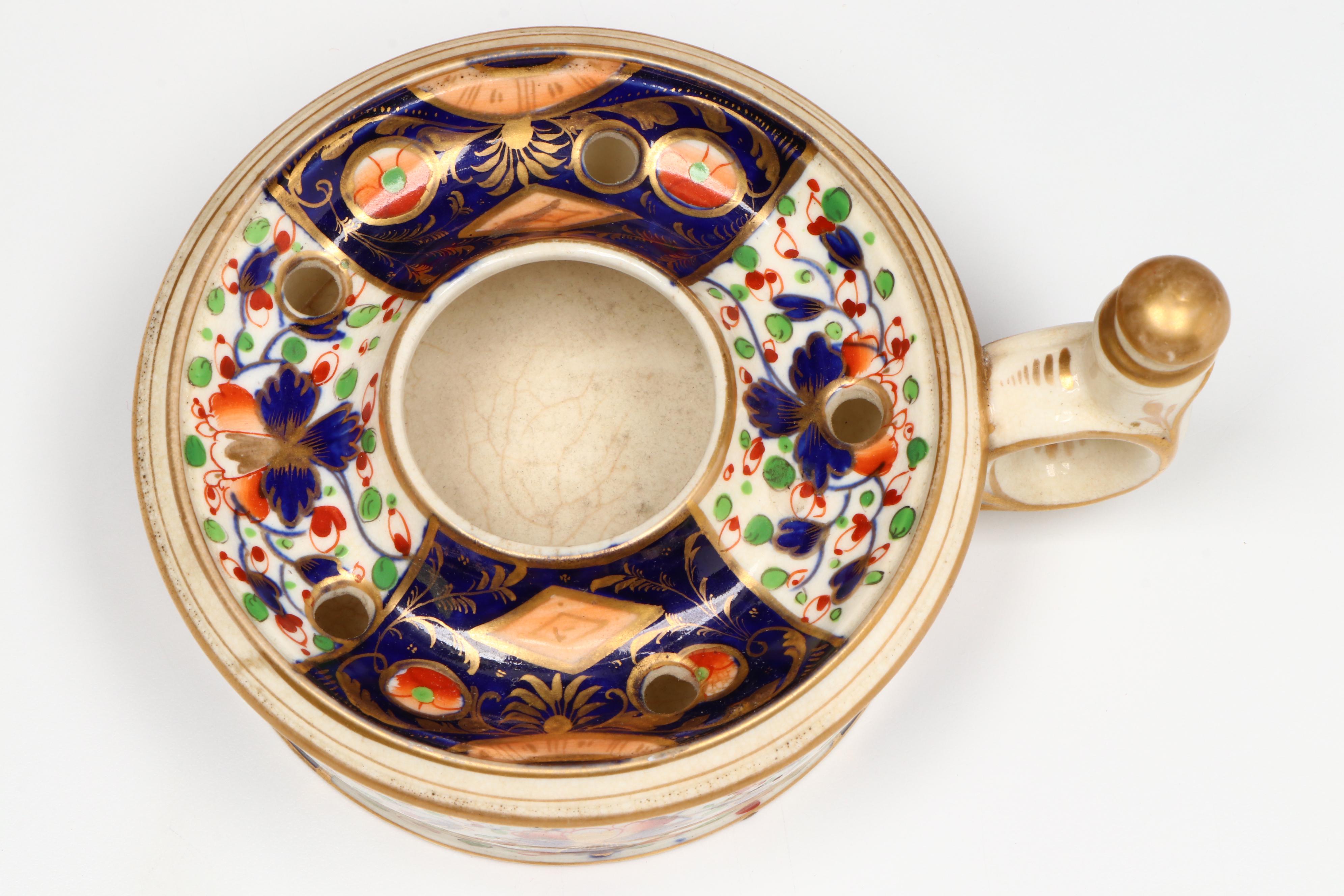 Royal Crown Derby Imari Style Inkwell with Oval Plate, Early/Mid 19th Century