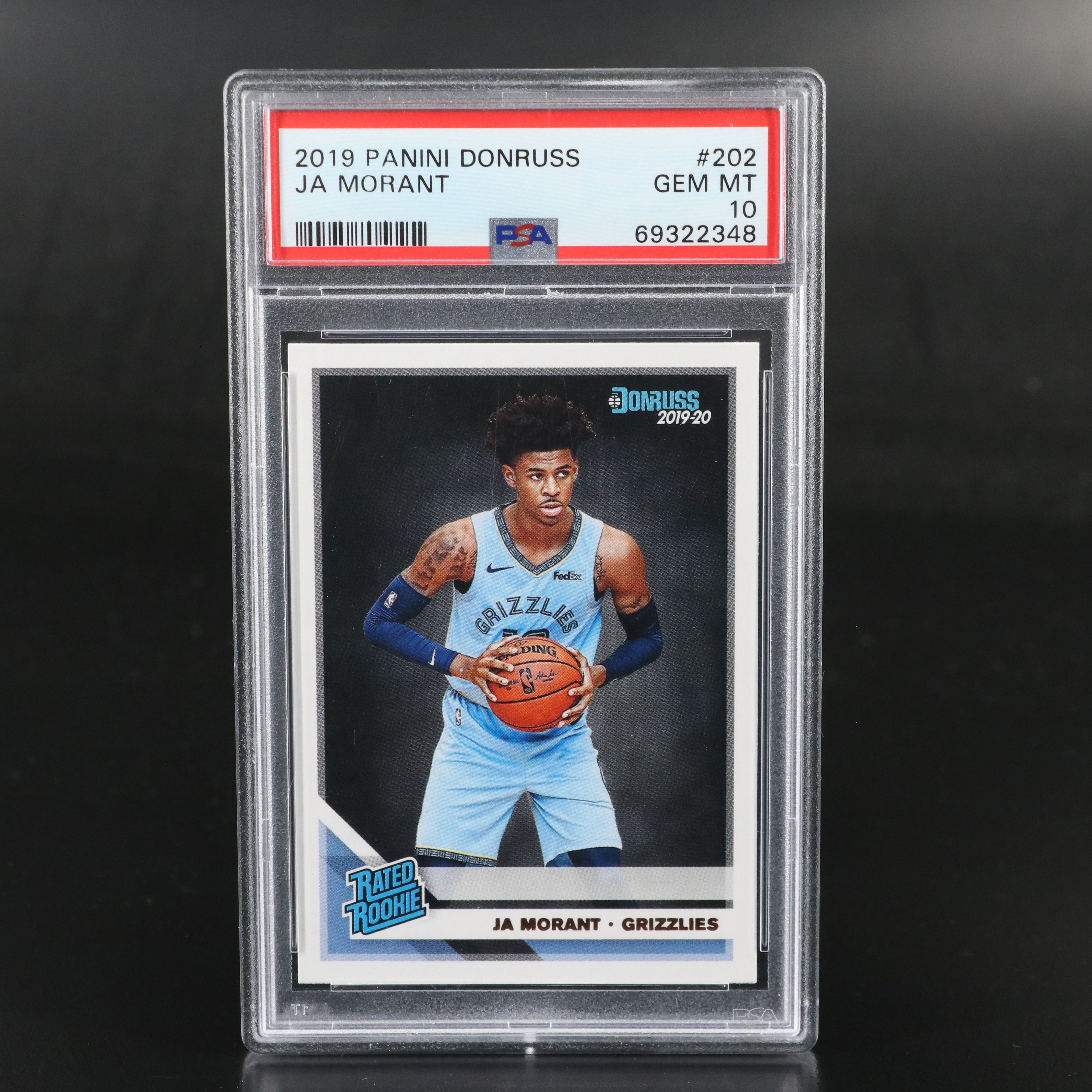 2019 Donruss Ja Morant Rated Rookie Card Graded PSA 10