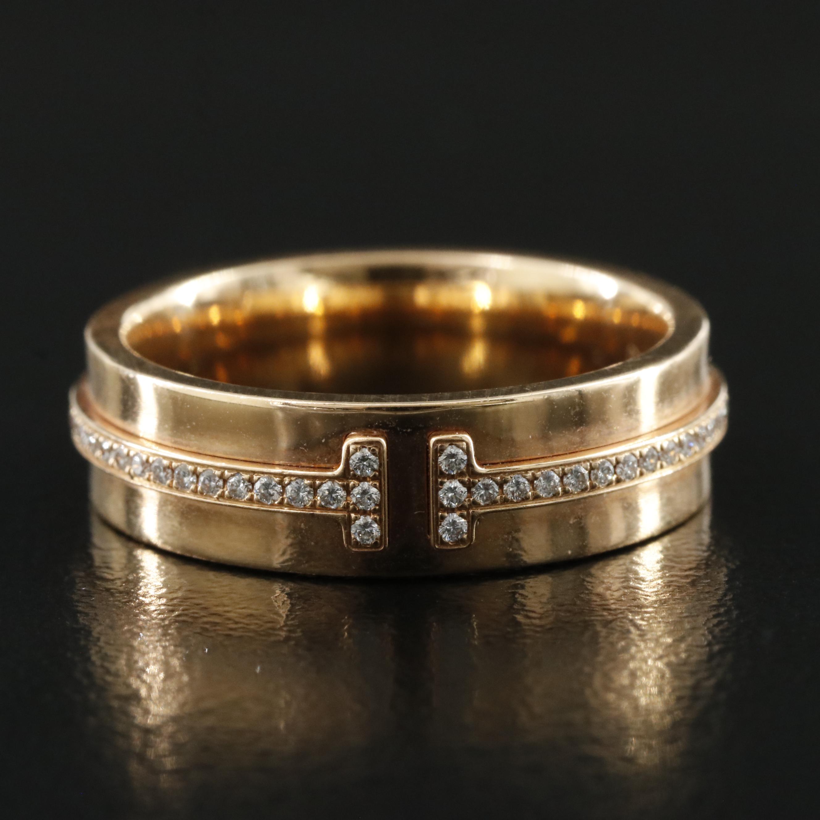 Tiffany & Co. 'T' 18K Rose Gold 0.33 CTW Diamond Eternity Ring
