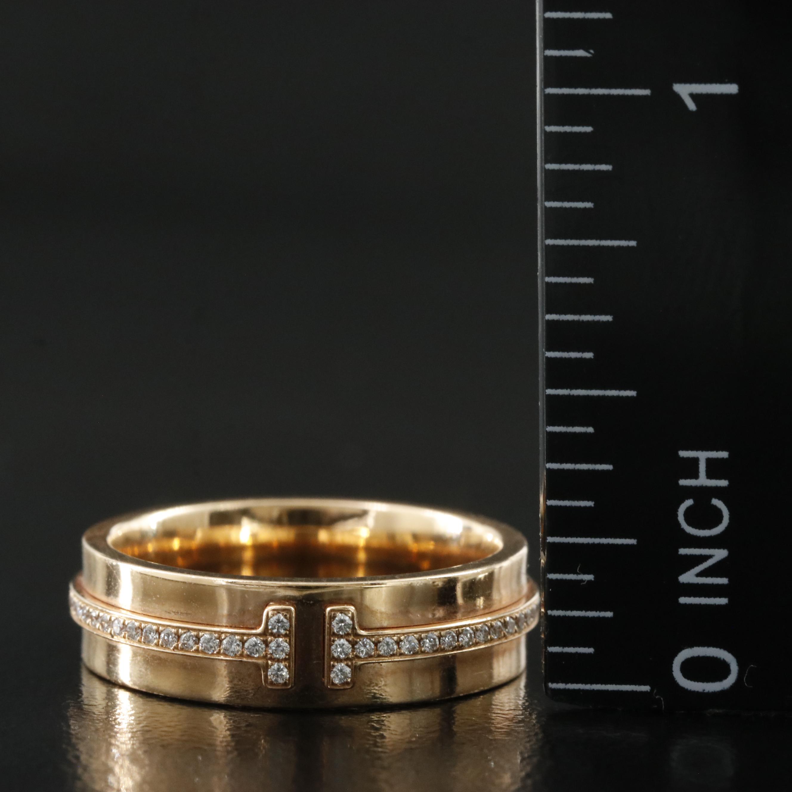 Tiffany & Co. 'T' 18K Rose Gold 0.33 CTW Diamond Eternity Ring