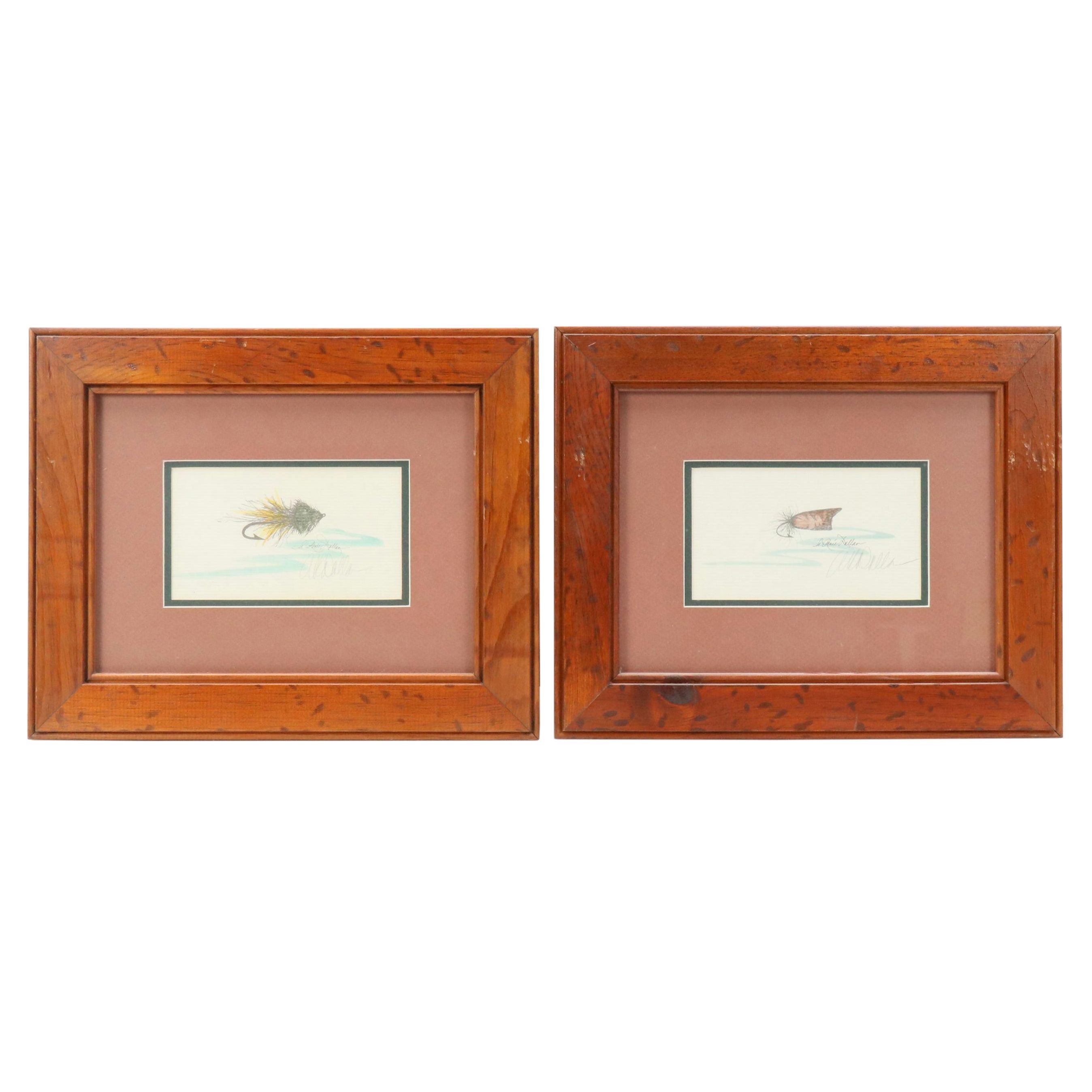 A. Renée Dallas Lithographs of Fly Fishing Lures