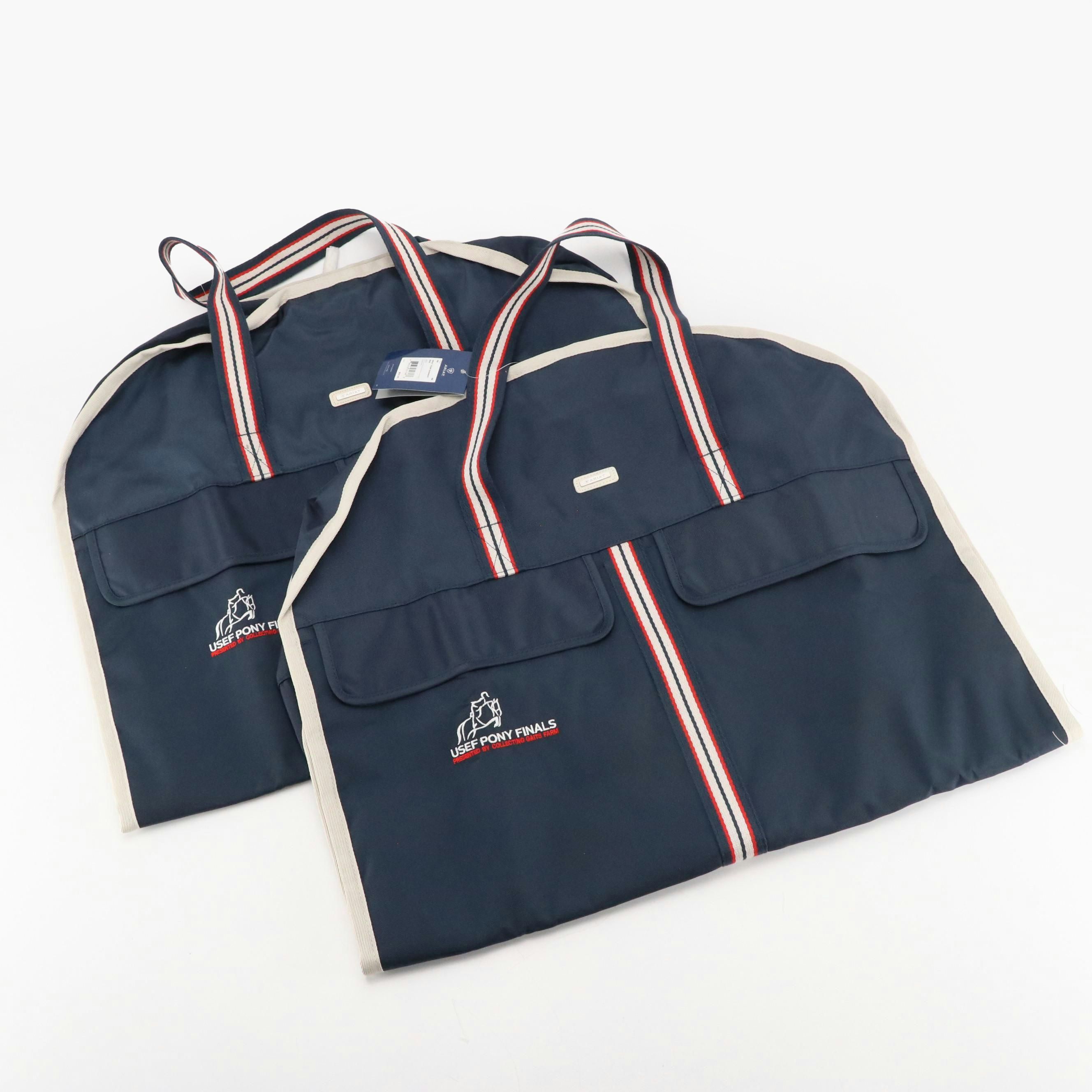 Ariat USEF Pony Finals Team Garment Bags in Navy Ballistic Nylon, With Tags