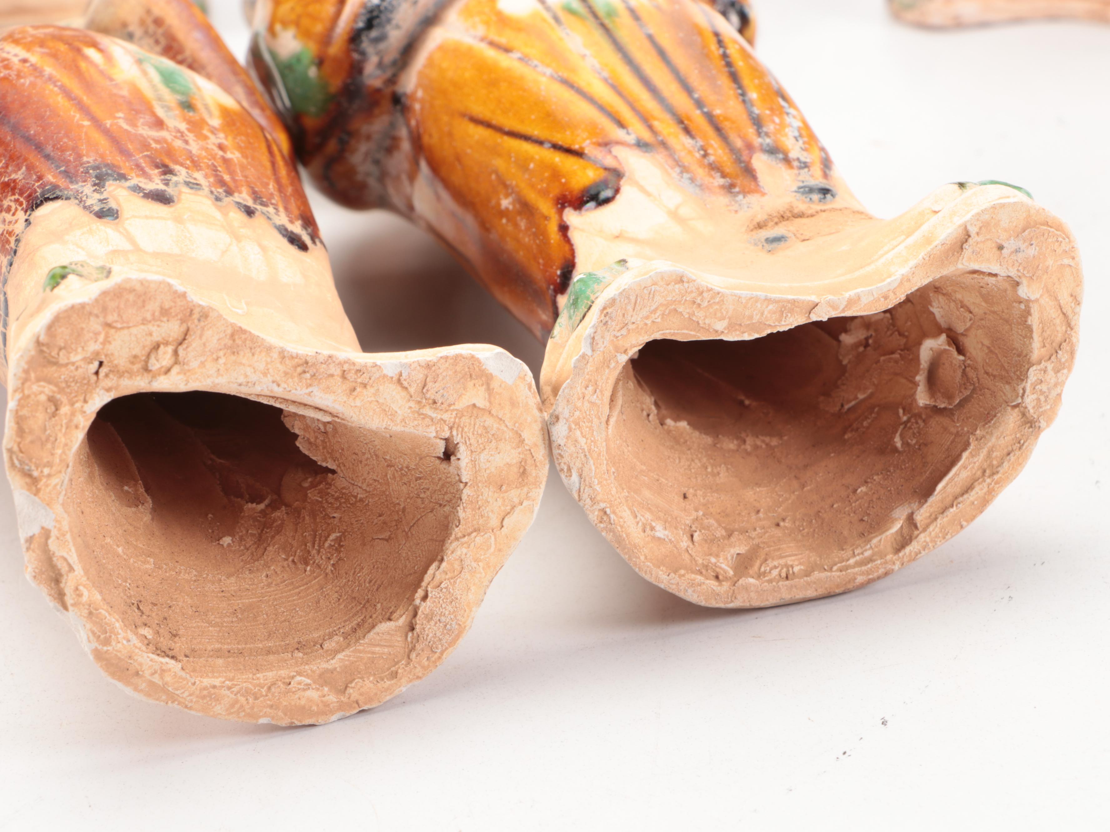 Chinese Tang Style Sancai Female Ceramic Figures