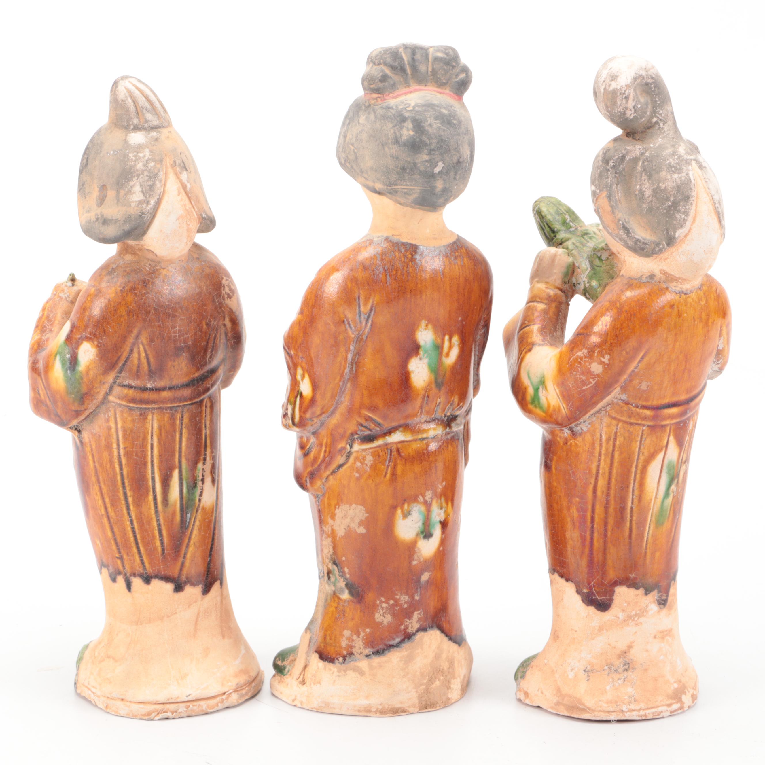 Chinese Tang Style Sancai Female Ceramic Figures