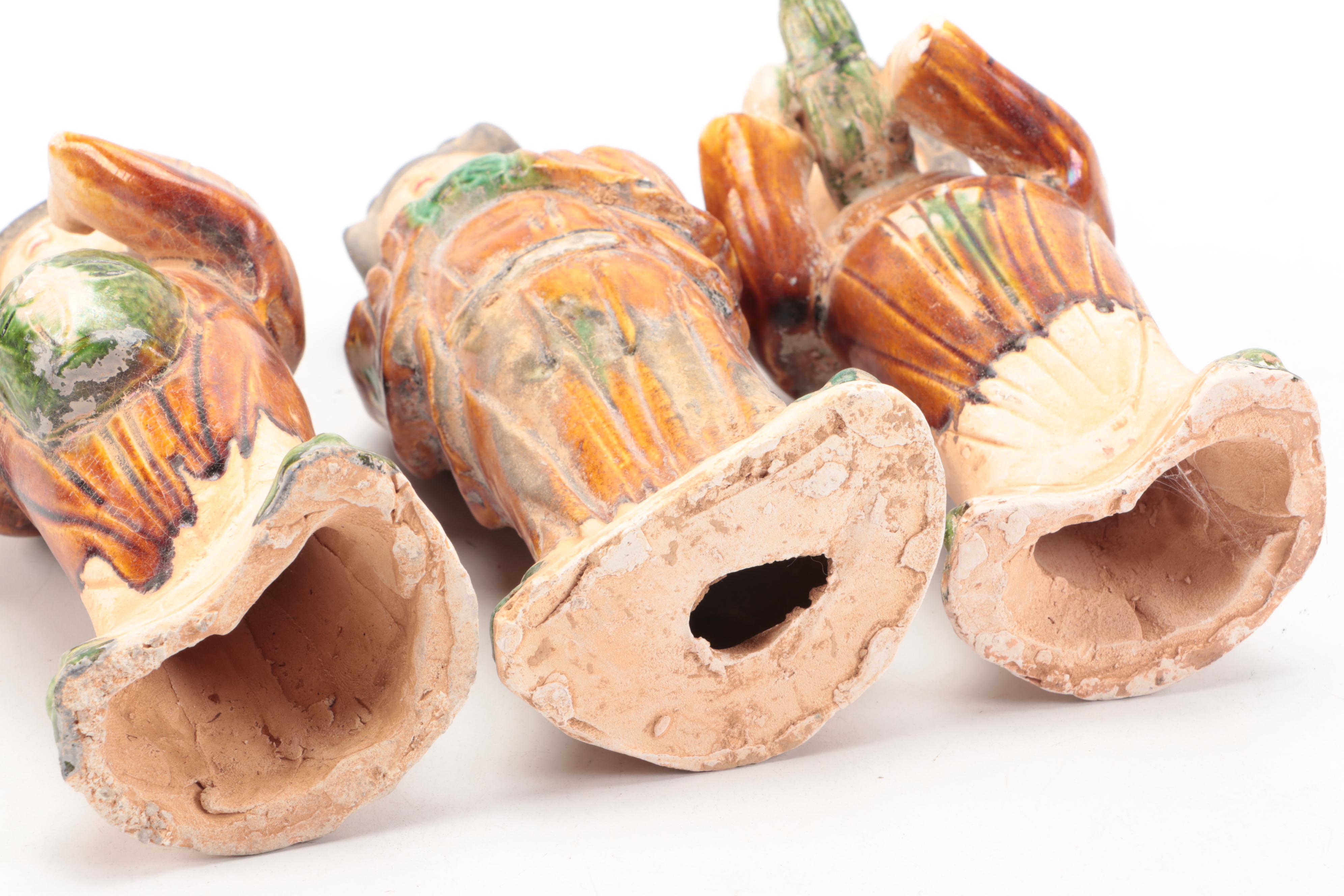 Chinese Tang Style Sancai Female Ceramic Figures