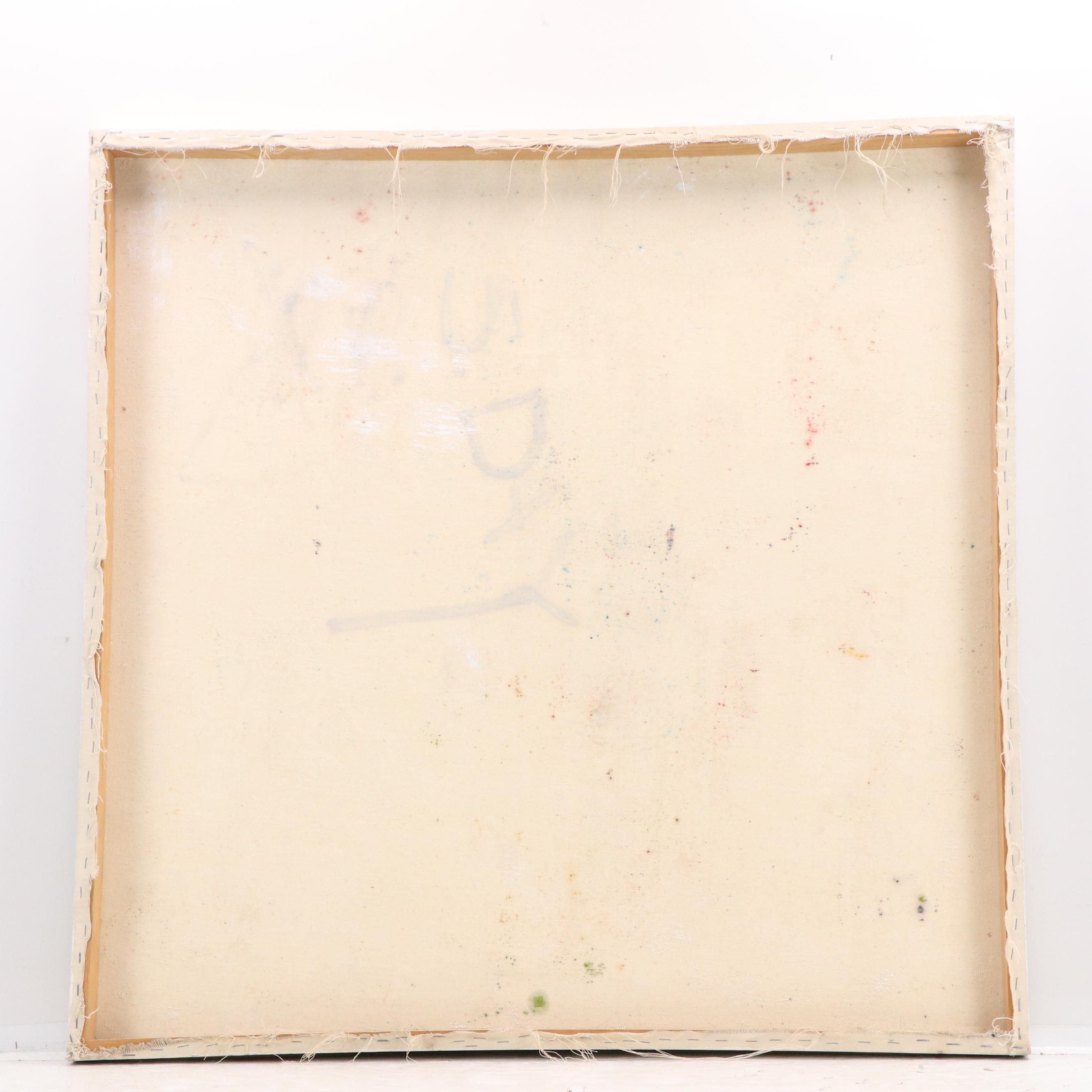 S. Day Oil Painting of Girl in Field of Yellow Flowers, Late 20th/21st Century