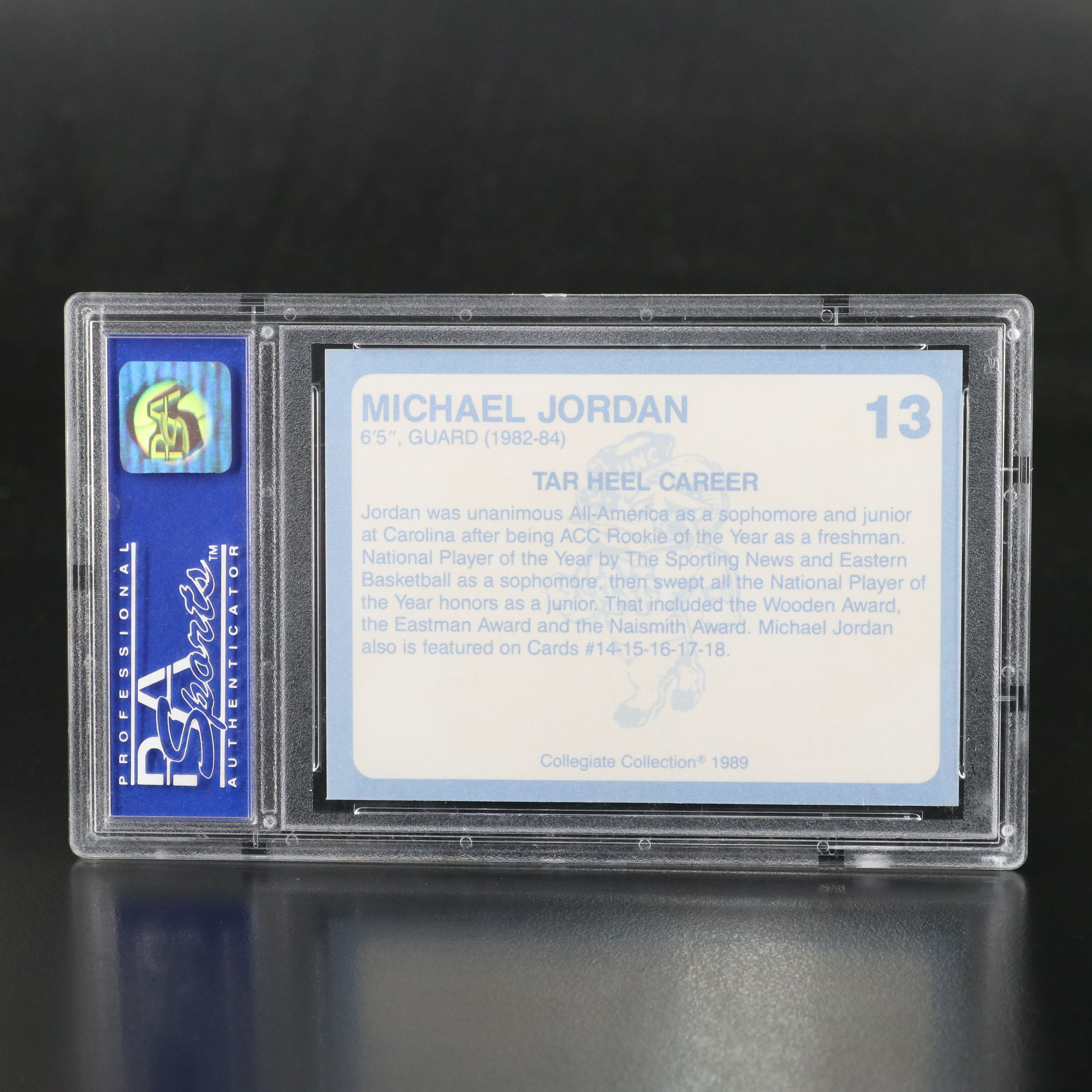1989 Collegiate Collection Michael Jordan Basketball Card Graded PSA 9