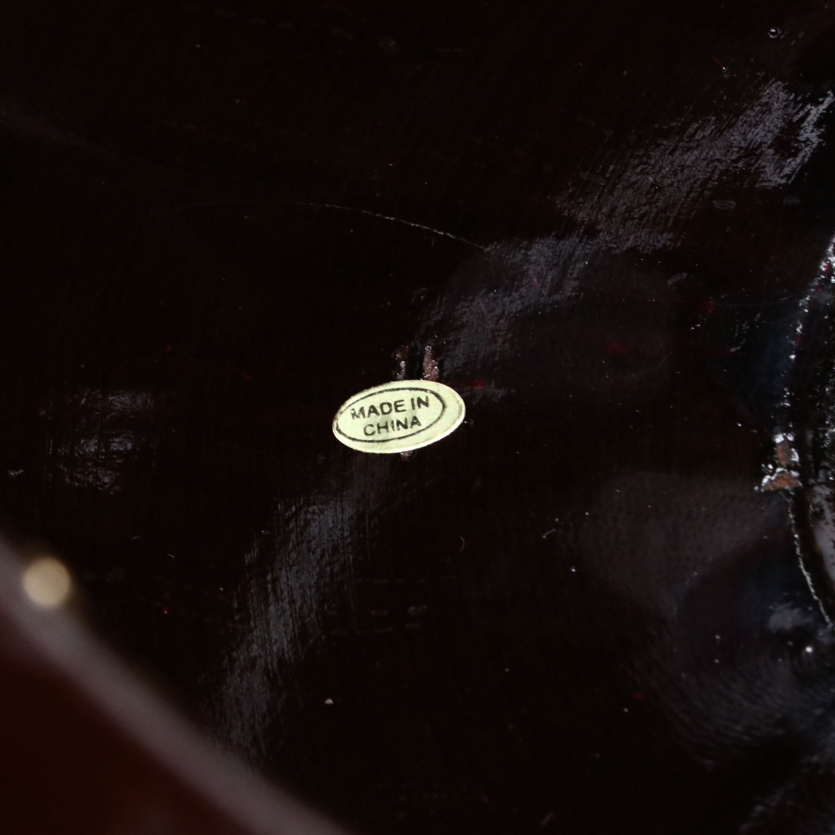 Famille Noire Chinese Porcelain Planter with Wooden Stand