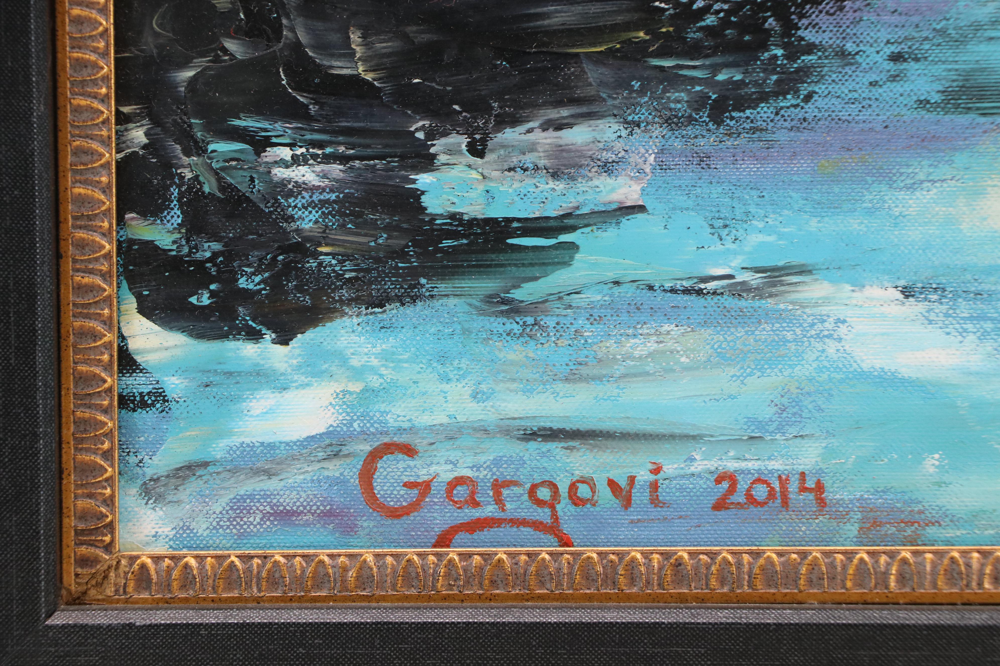 Milena Hristova "Gargovi" Impasto Oil Painting of Couple Dancing, 2014