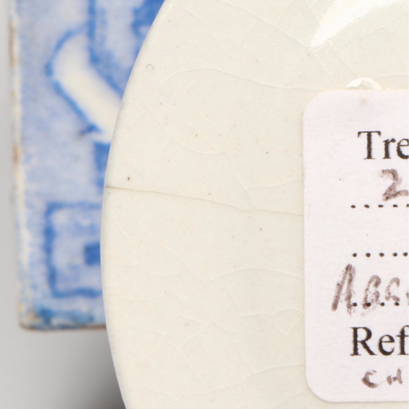 Abram French & Co. Miniature Advertising Plate with Aquatic Transferware Tile