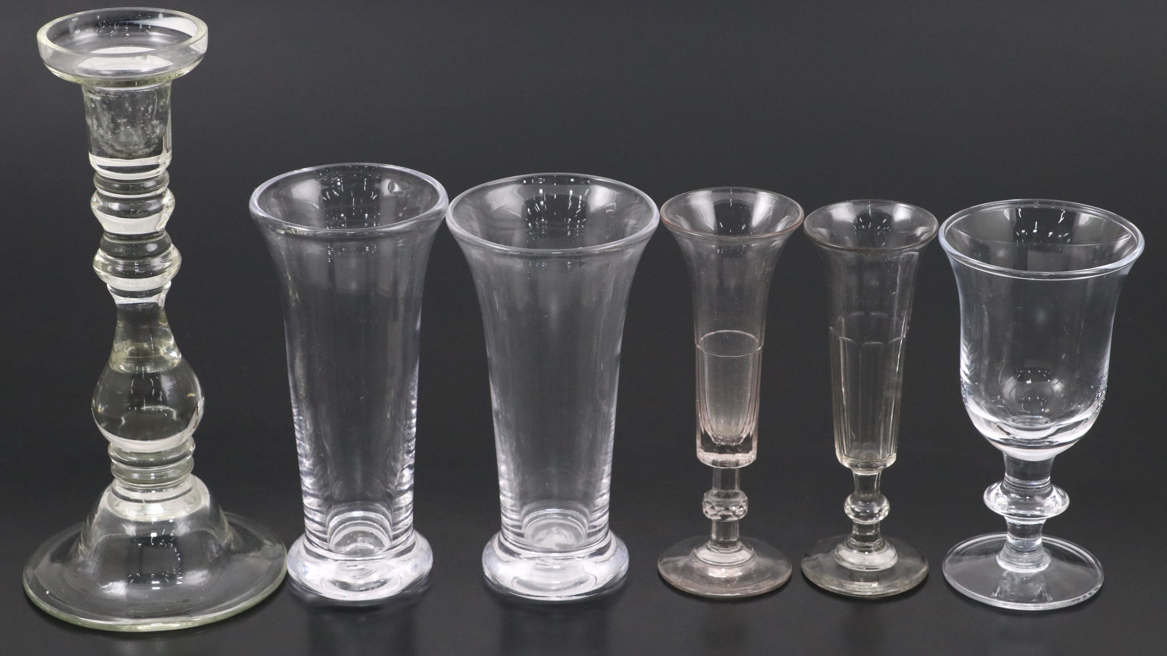 Simon Pearce Glass Vases with Georgian Style Wine Rinser and Other Tableware