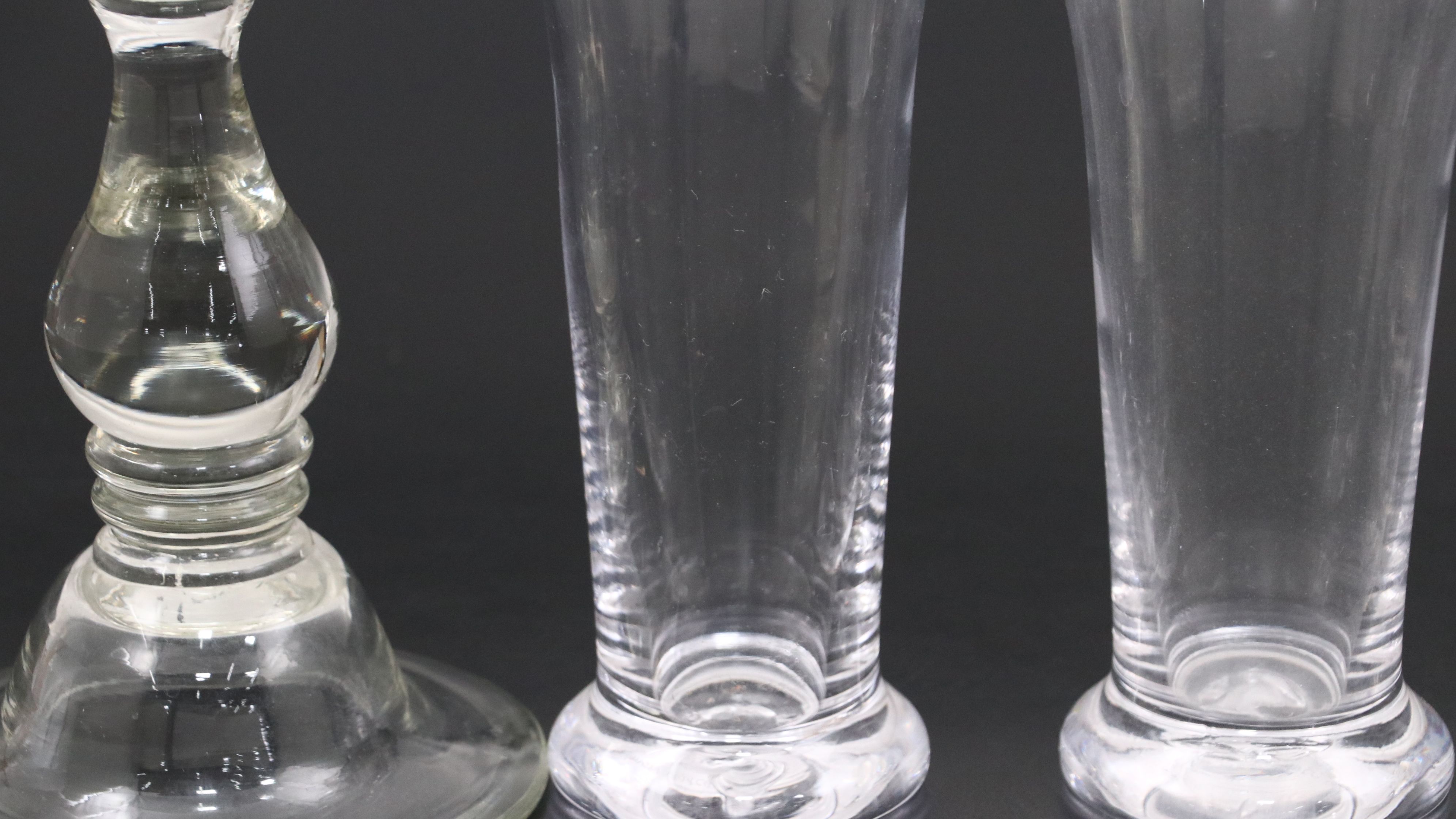 Simon Pearce Glass Vases with Georgian Style Wine Rinser and Other Tableware