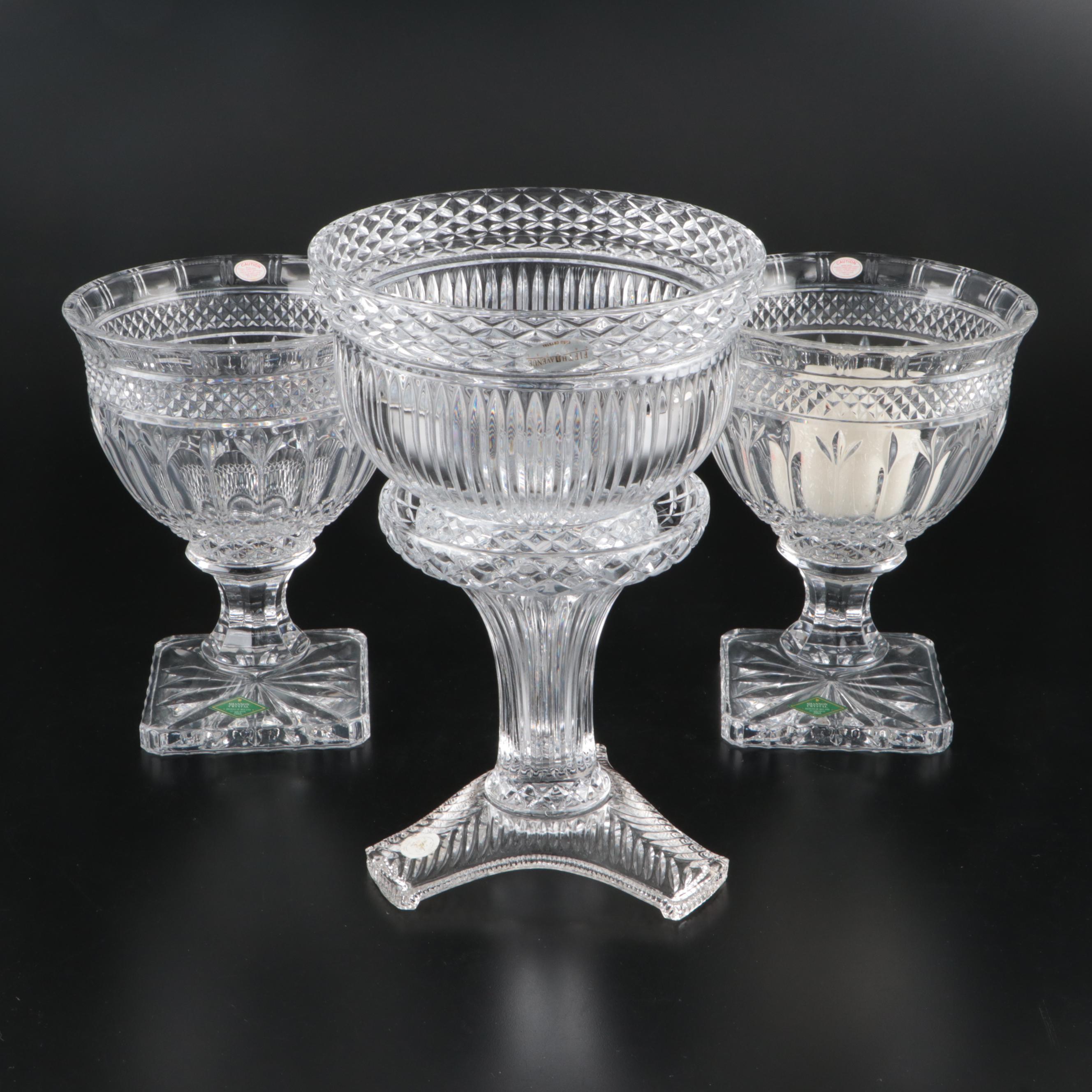 Cristal D'Arques "Carthage" Crystal Pitcher with Other Crystal Candle Holders