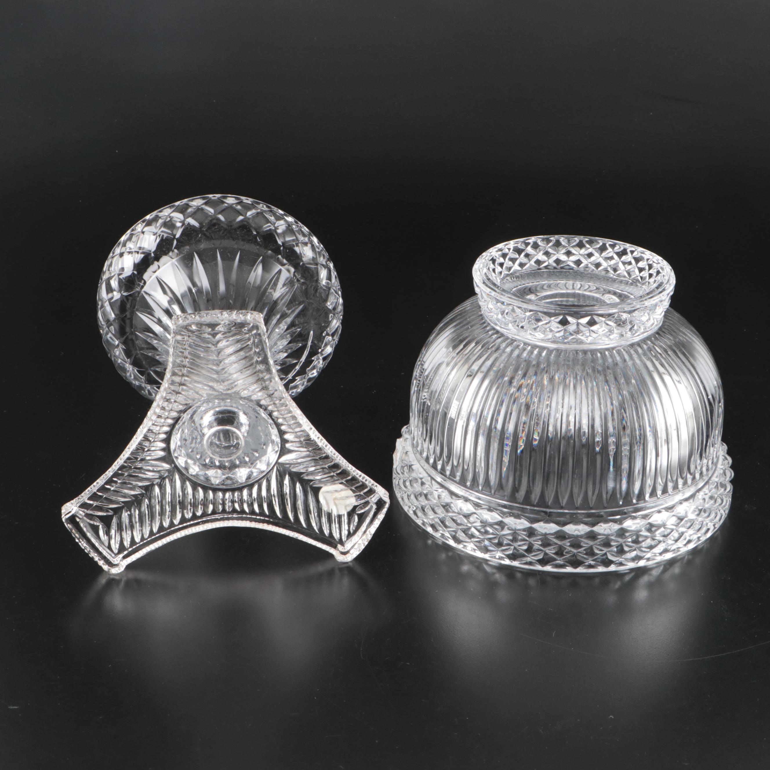 Cristal D'Arques "Carthage" Crystal Pitcher with Other Crystal Candle Holders