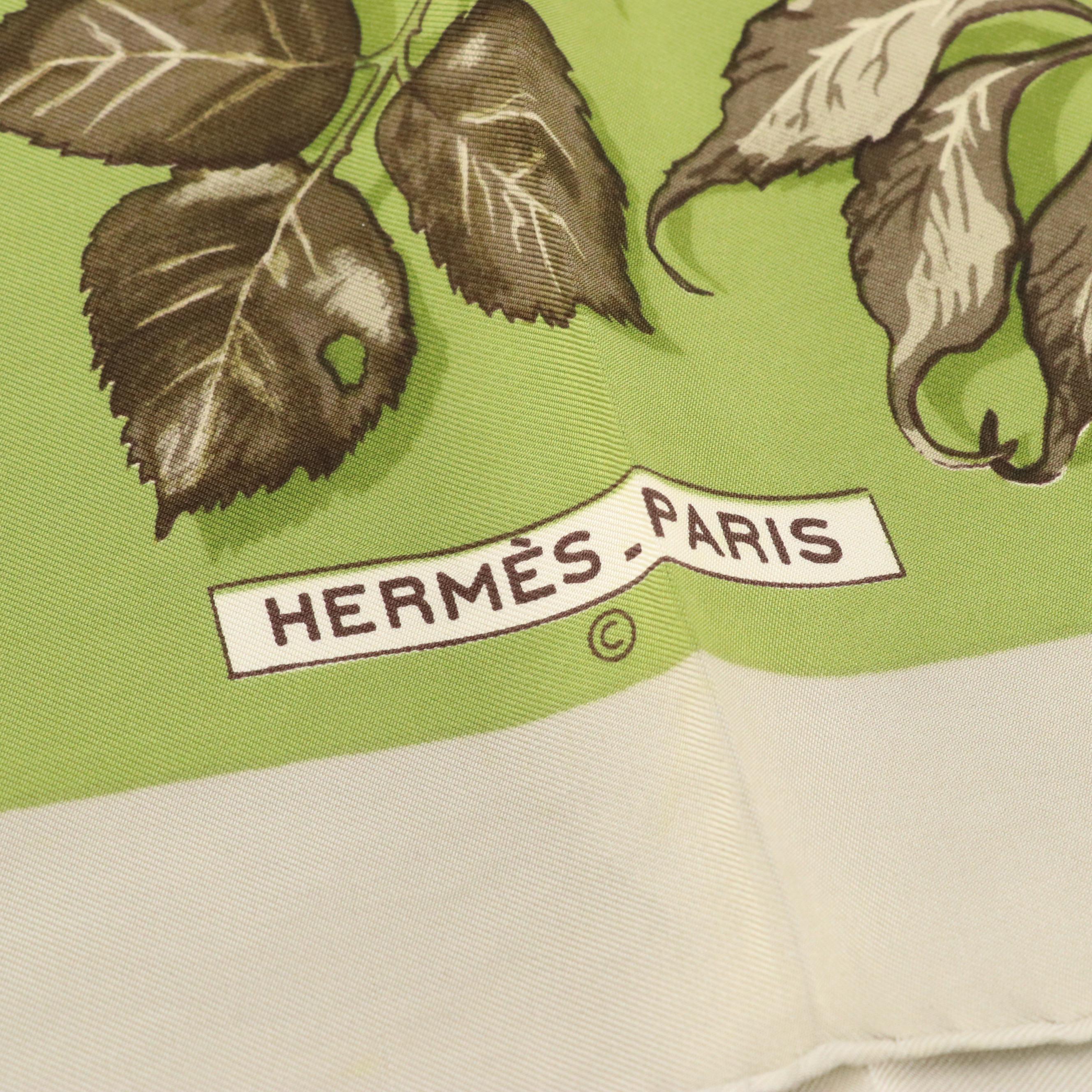 Hermès "Tourbillons" Silk Twill Scarf 90