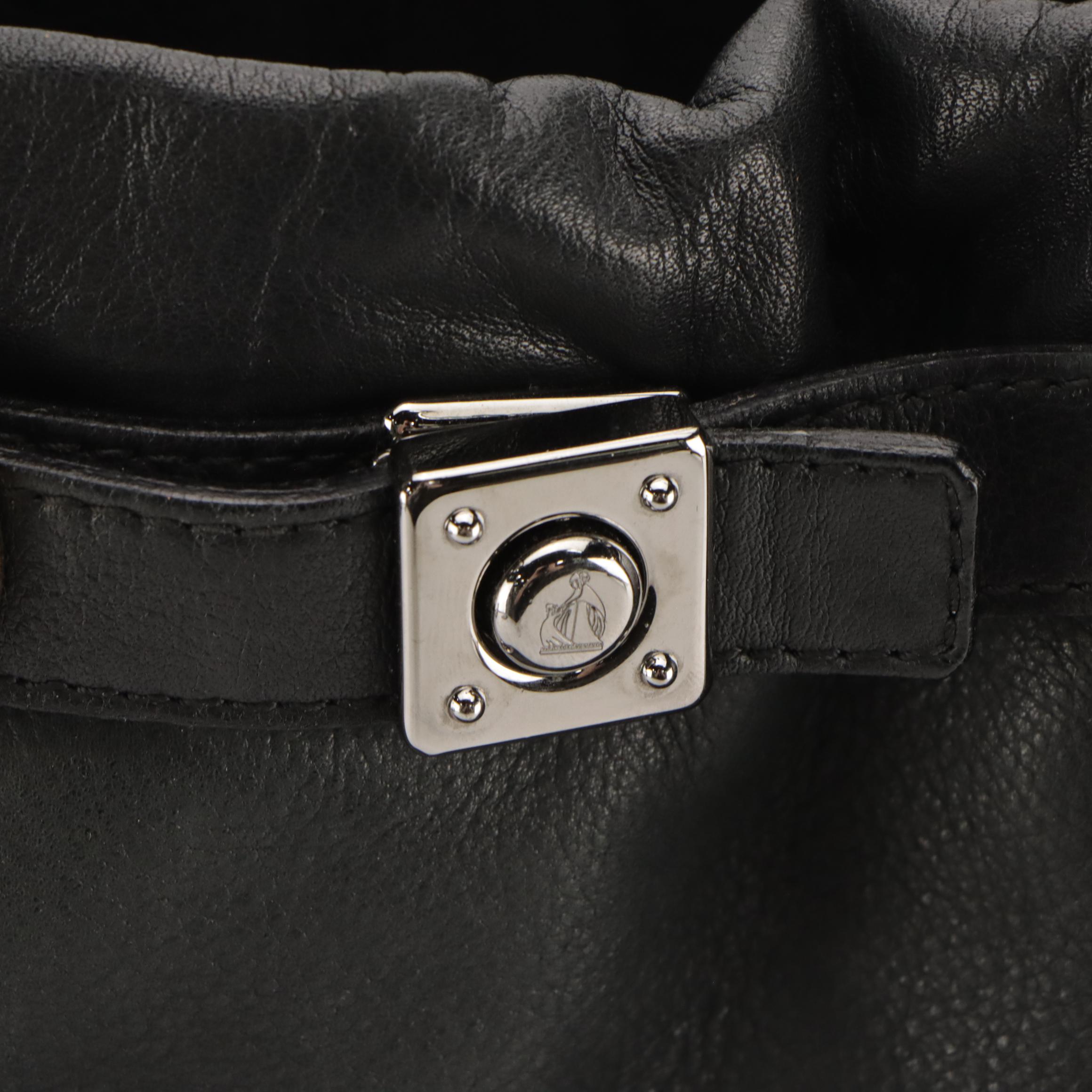 Lanvin Kentucky Tote Bag in Black Grained Leather