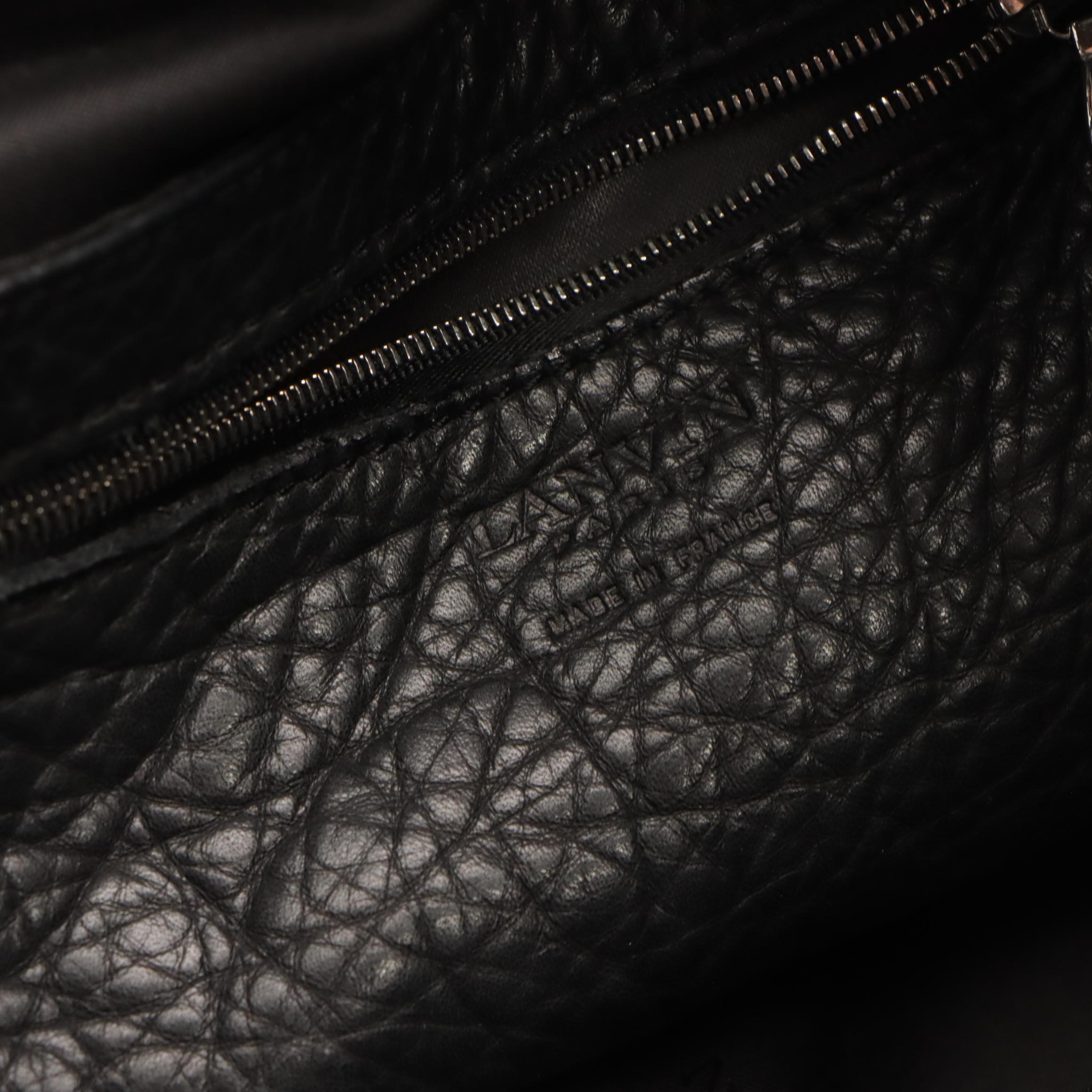 Lanvin Kentucky Tote Bag in Black Grained Leather