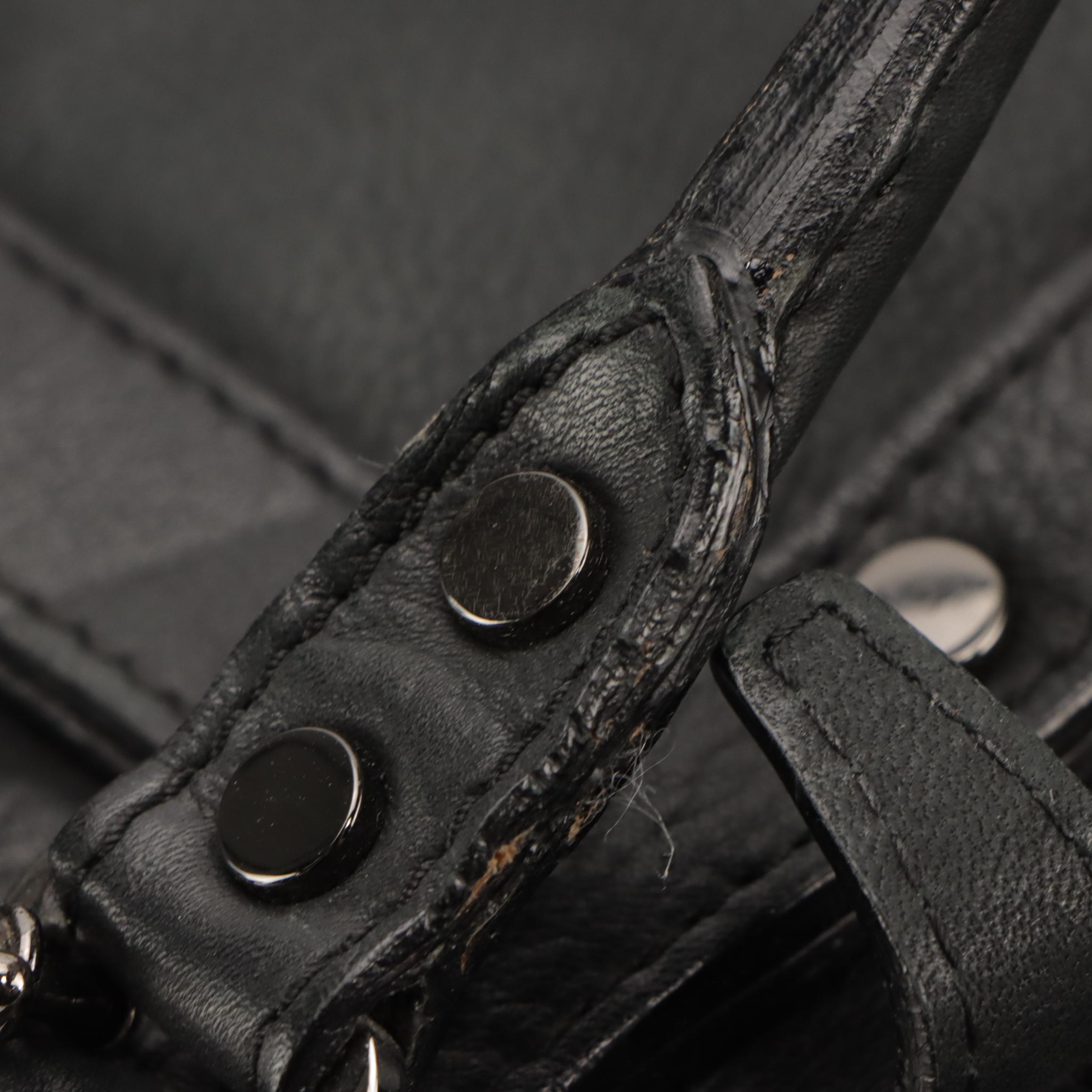 Lanvin Kentucky Tote Bag in Black Grained Leather