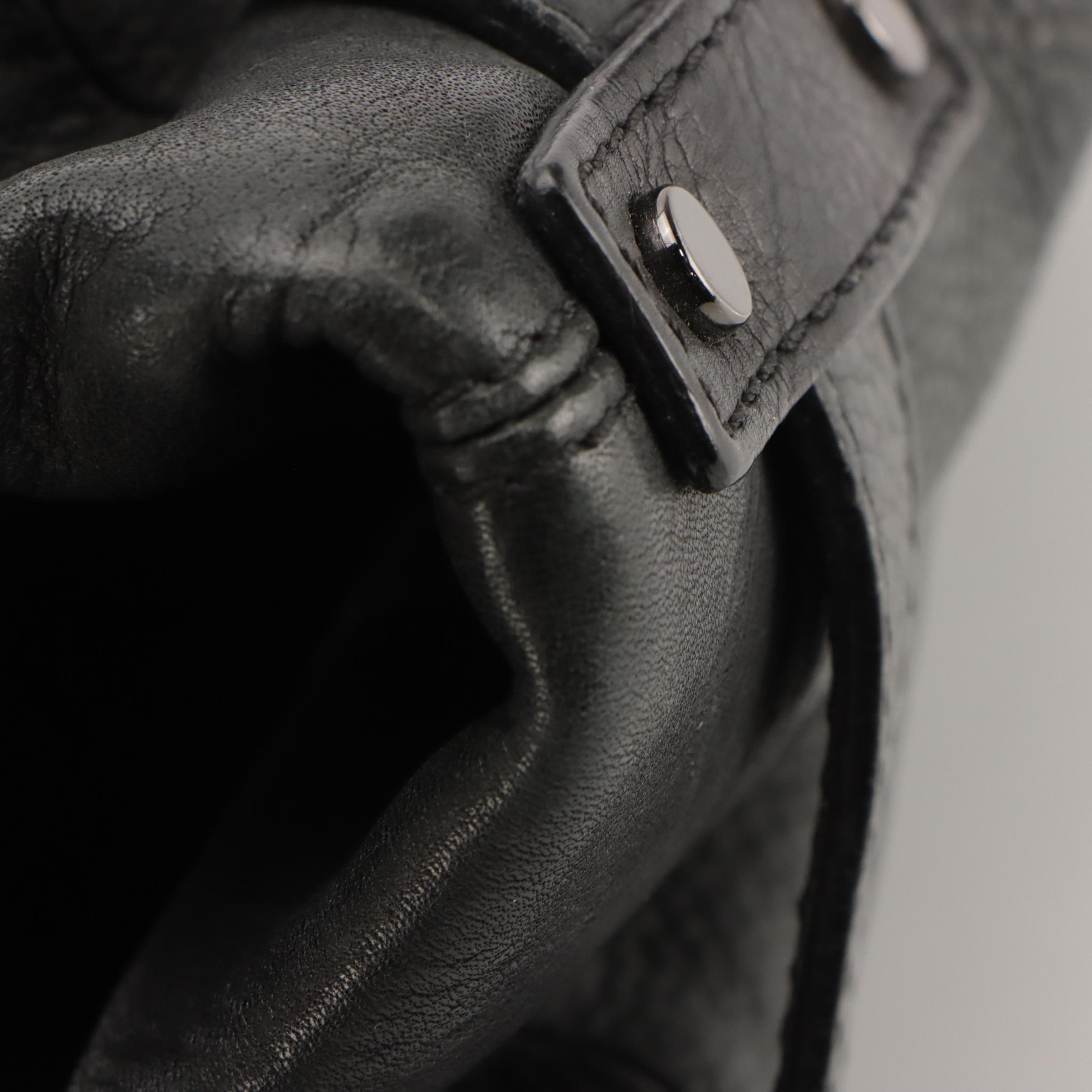 Lanvin Kentucky Tote Bag in Black Grained Leather