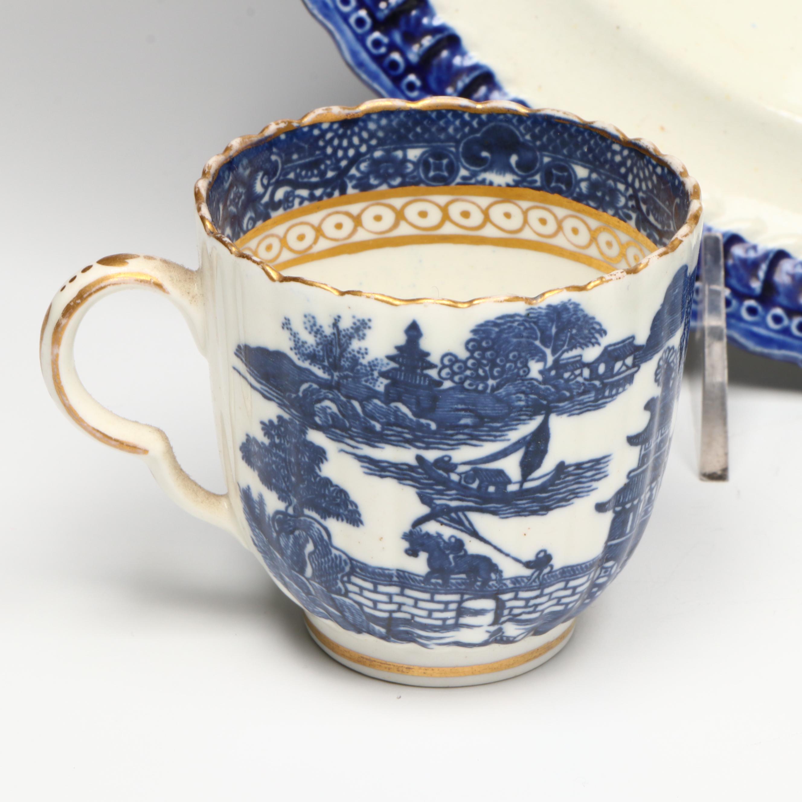 Maddocks Pitcher with English Pagoda Cup and Saucer and Clews Bowl