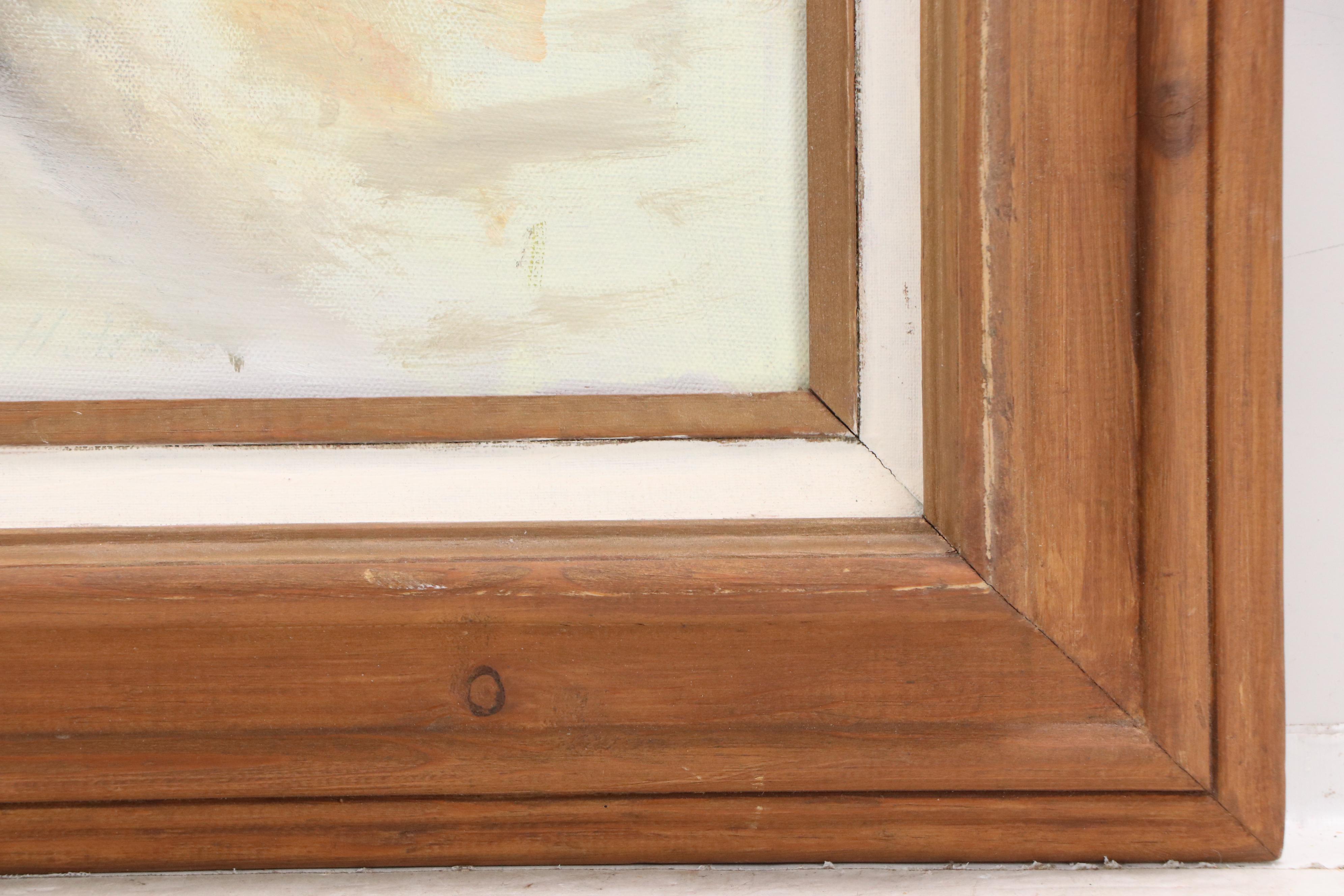 Oil Painting of Cottage in Landscape "Flower Garden," 1991