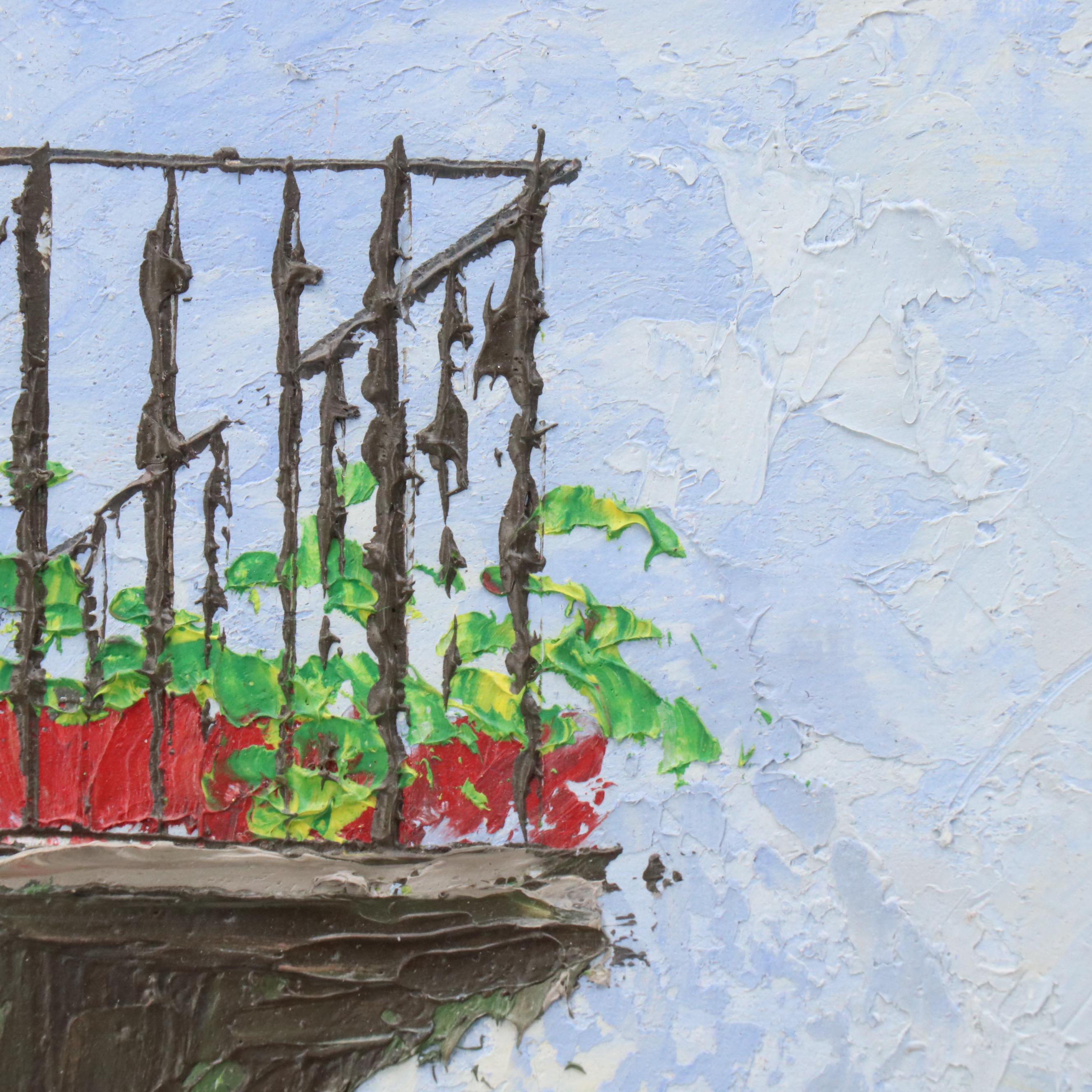 Impasto Oil Painting of Street Scene