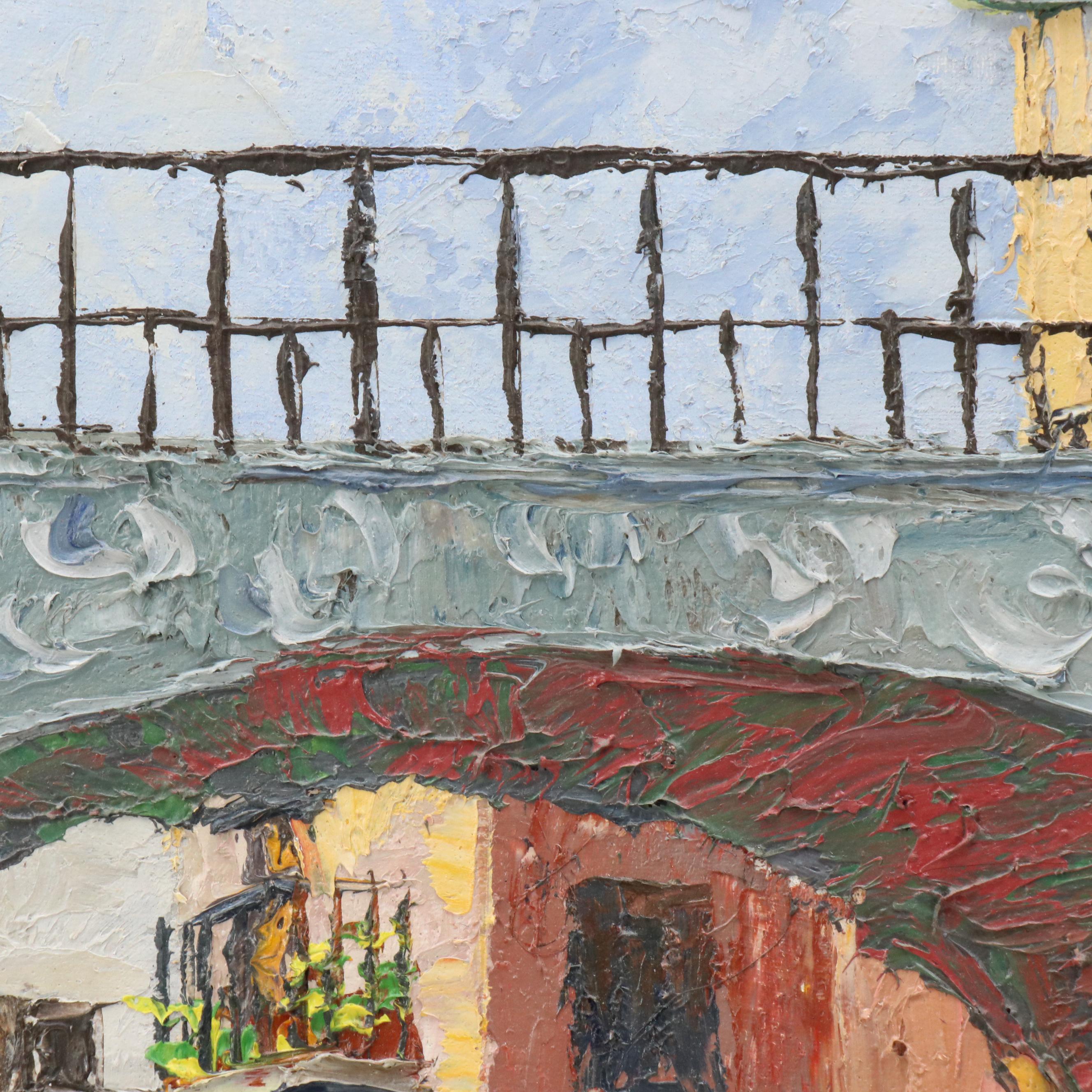 Impasto Oil Painting of Street Scene