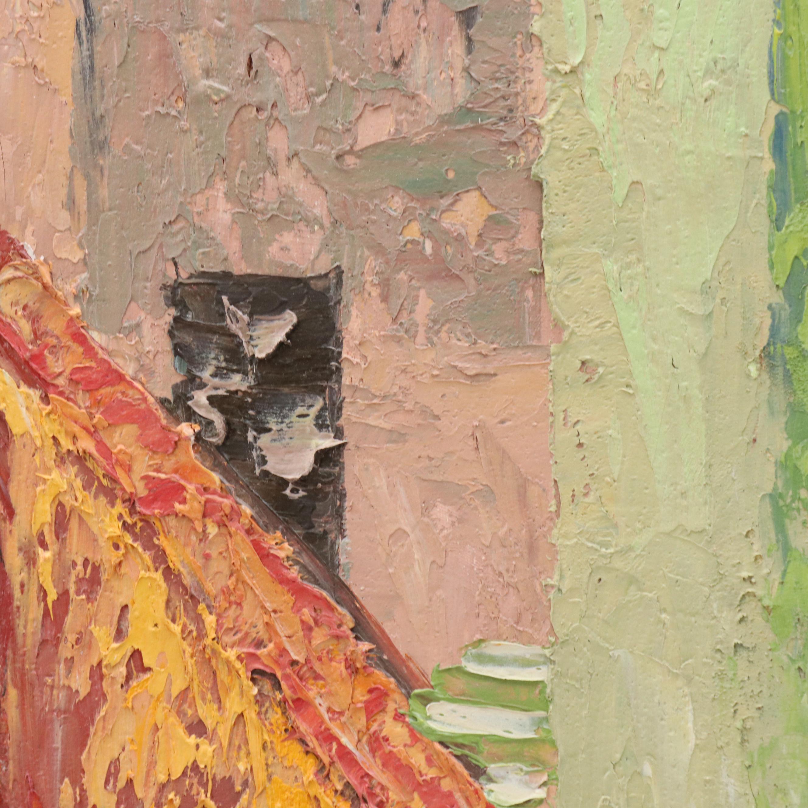 Impasto Oil Painting of Street Scene