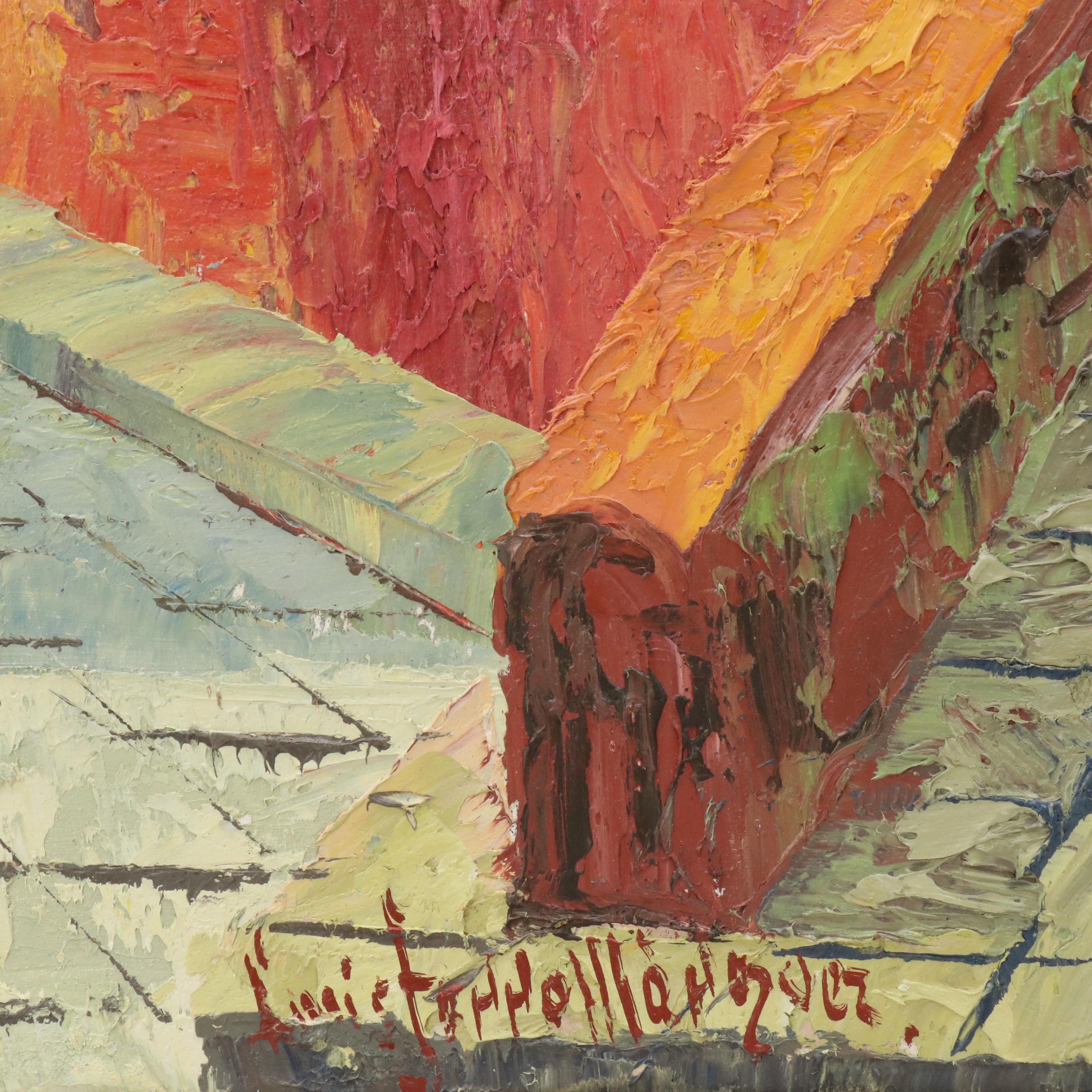 Impasto Oil Painting of Street Scene