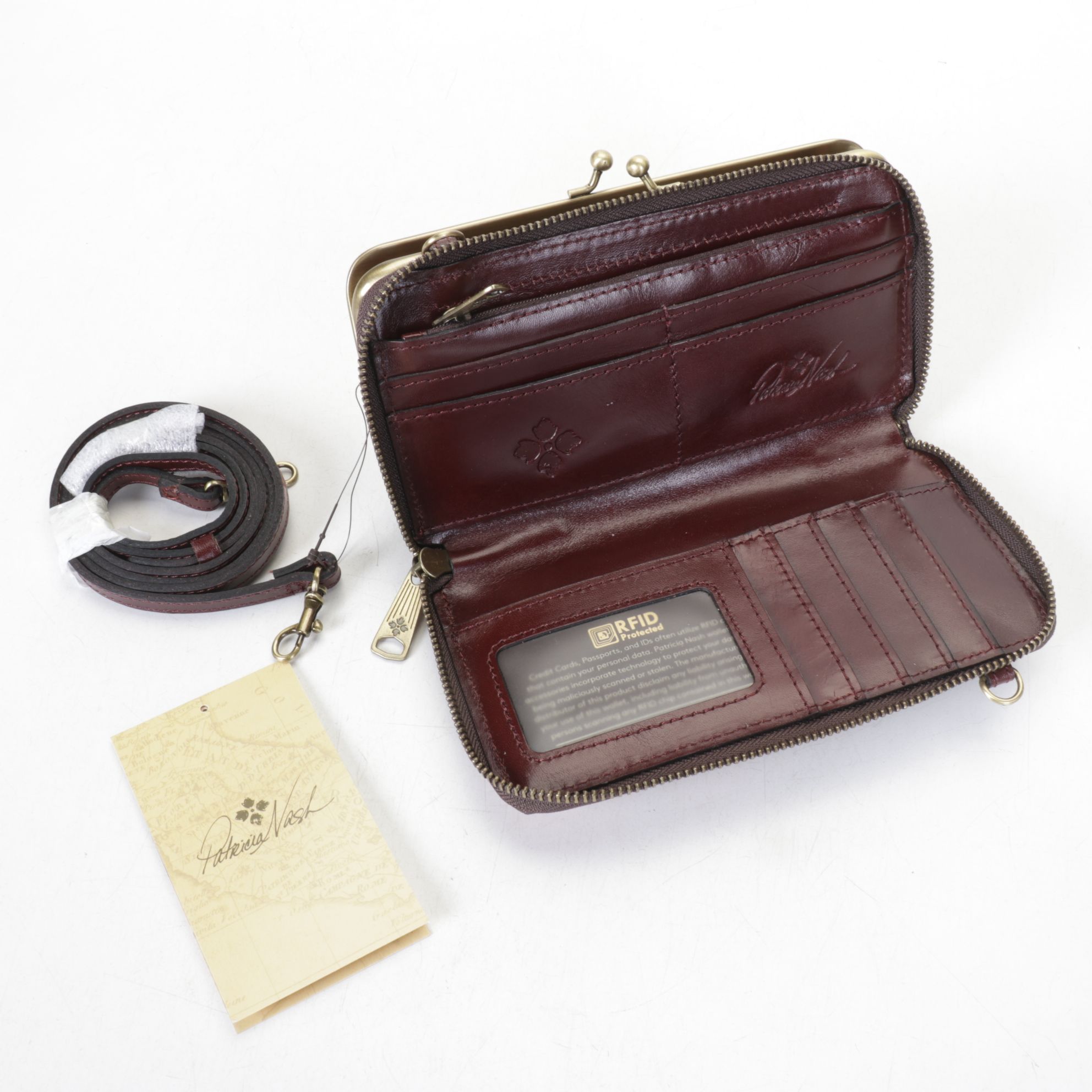 Valentino Garavani White Leather Wallet with Patricia Nash "Maple Leaves" Tote