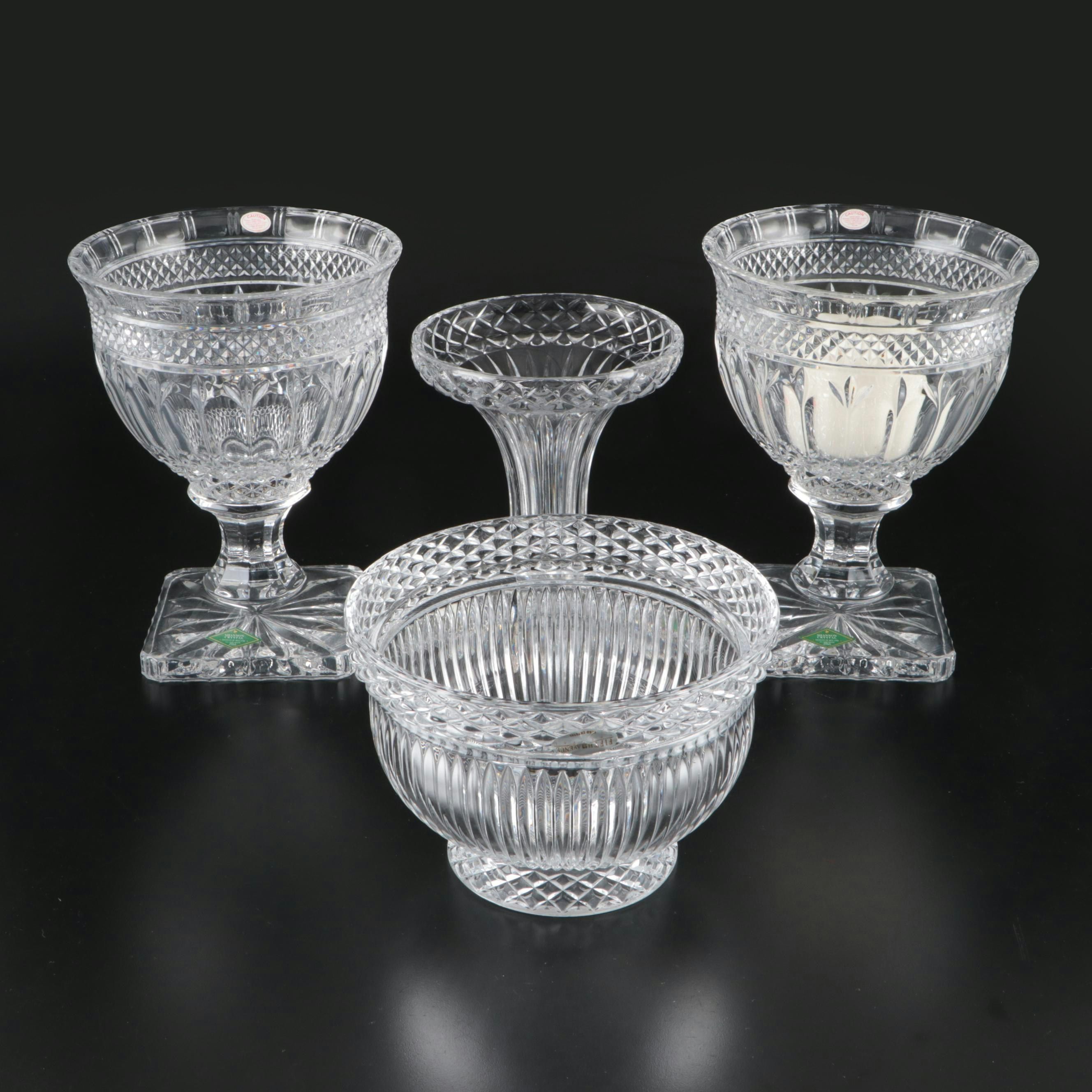 Cristal D'Arques "Carthage" Crystal Pitcher with Other Crystal Candle Holders