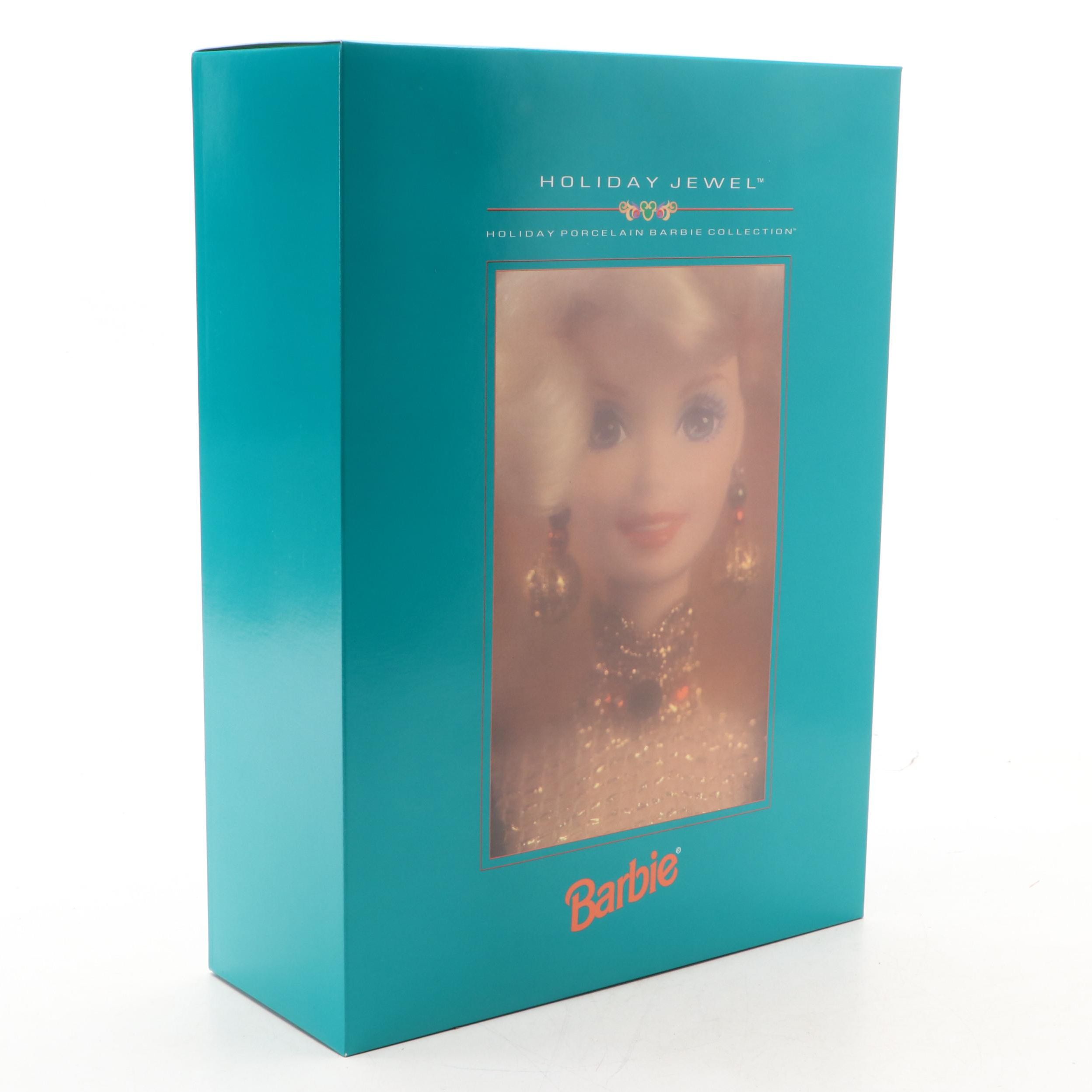 Holiday Jewel Porcelain Barbie Doll