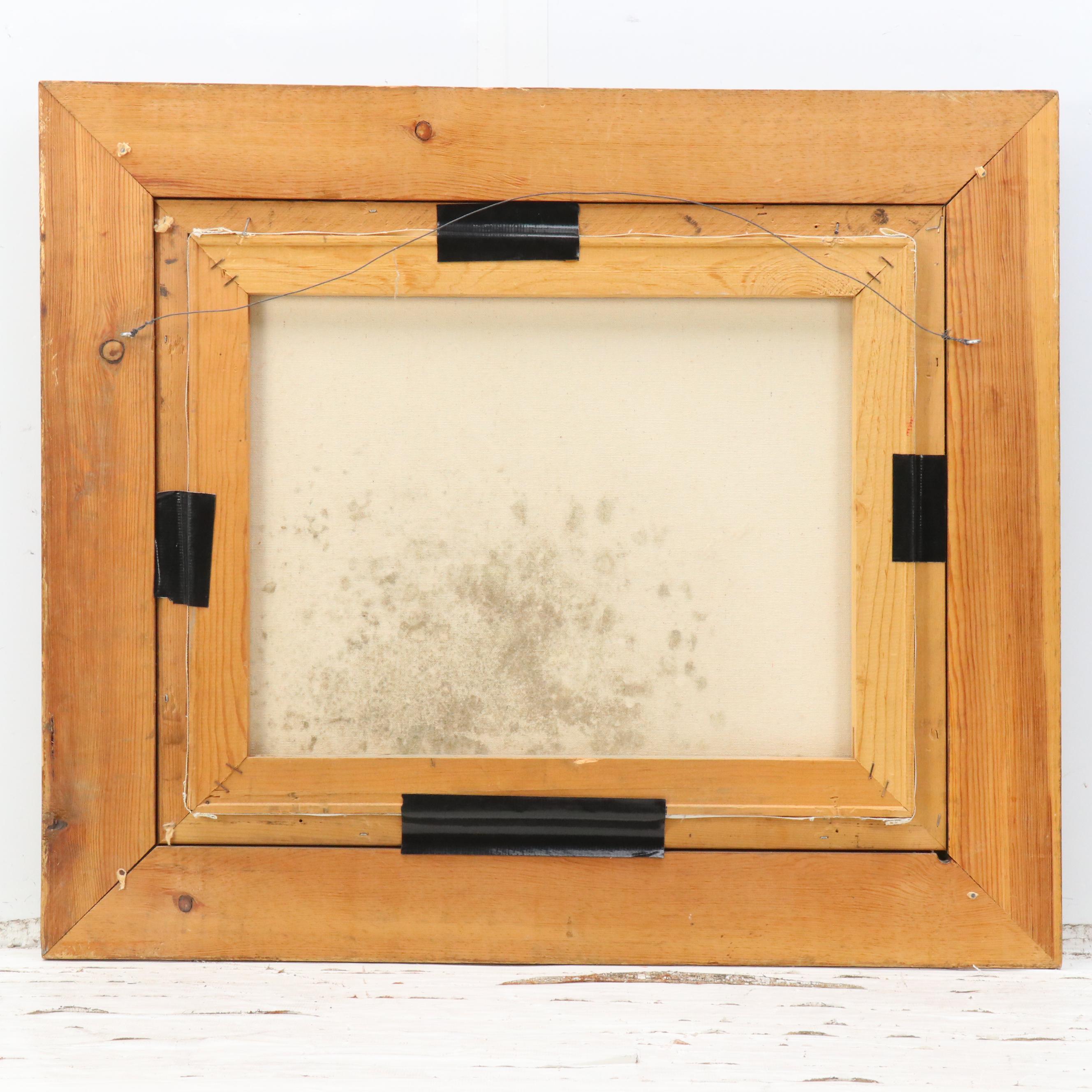 Impressionistic Style Oil Painting of Woman in Floral Landscape, 1996