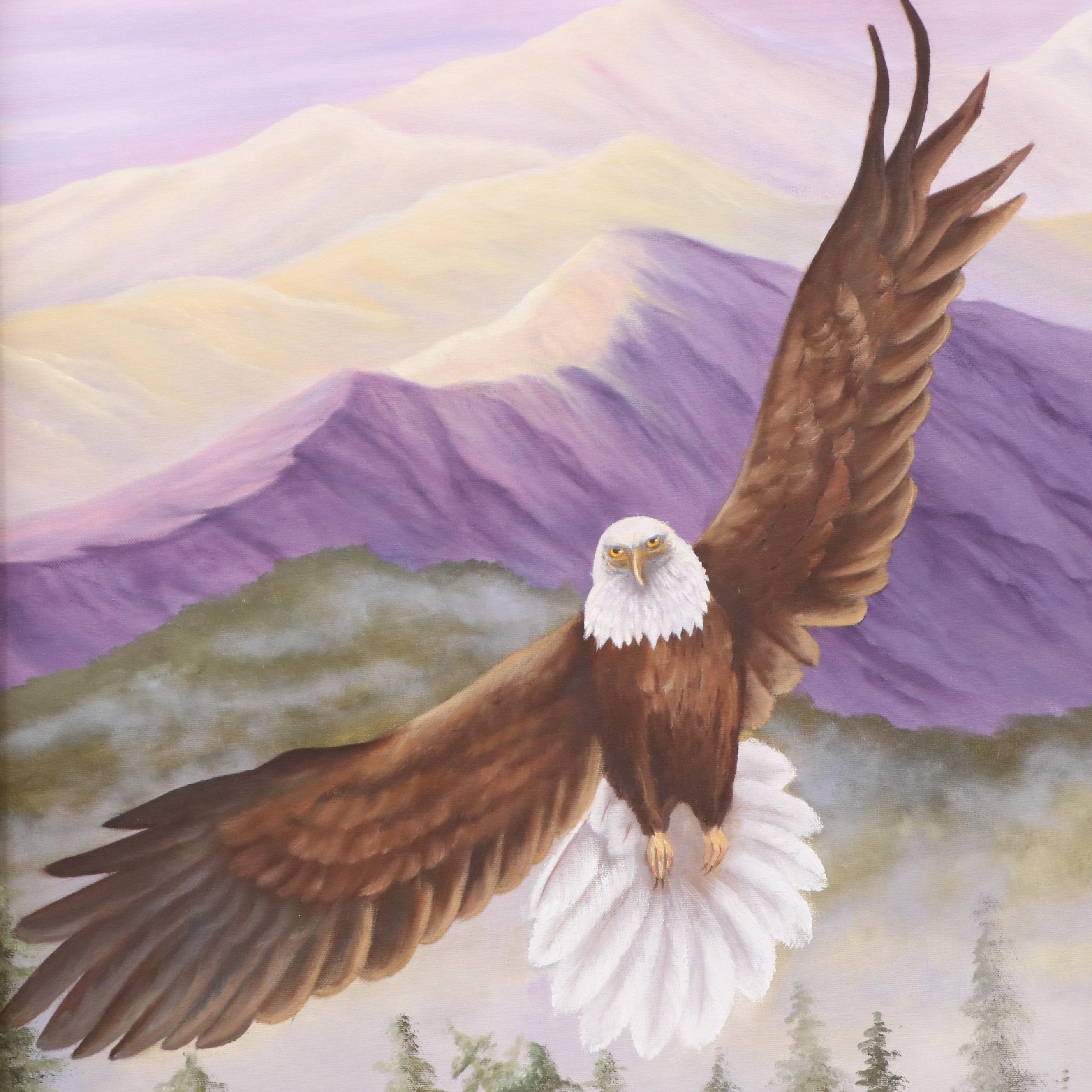 Katy Hooper Acrylic Painting of Bald Eagle