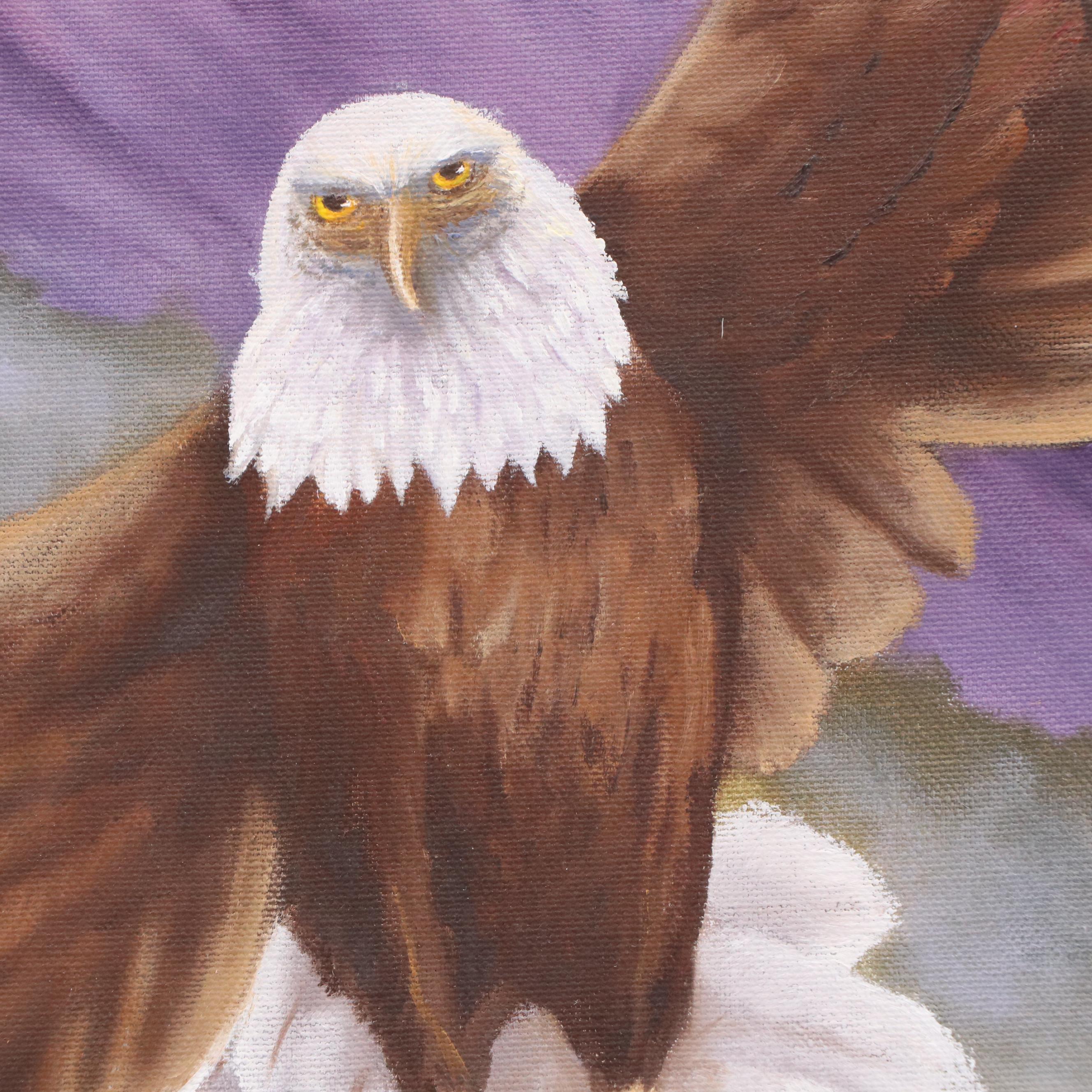 Katy Hooper Acrylic Painting of Bald Eagle