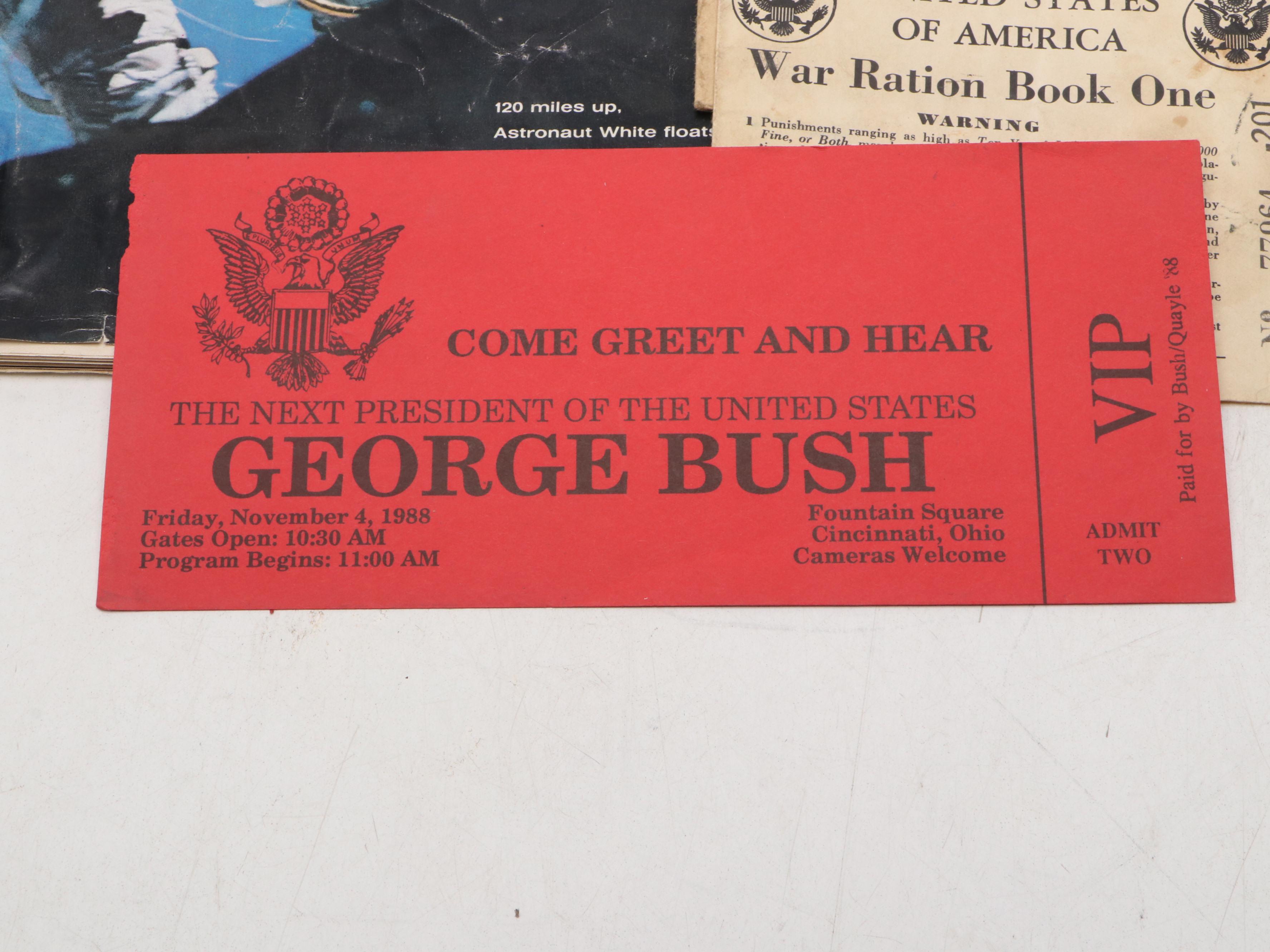 World War II Era War Ration Books with "LIFE" Magazine and More