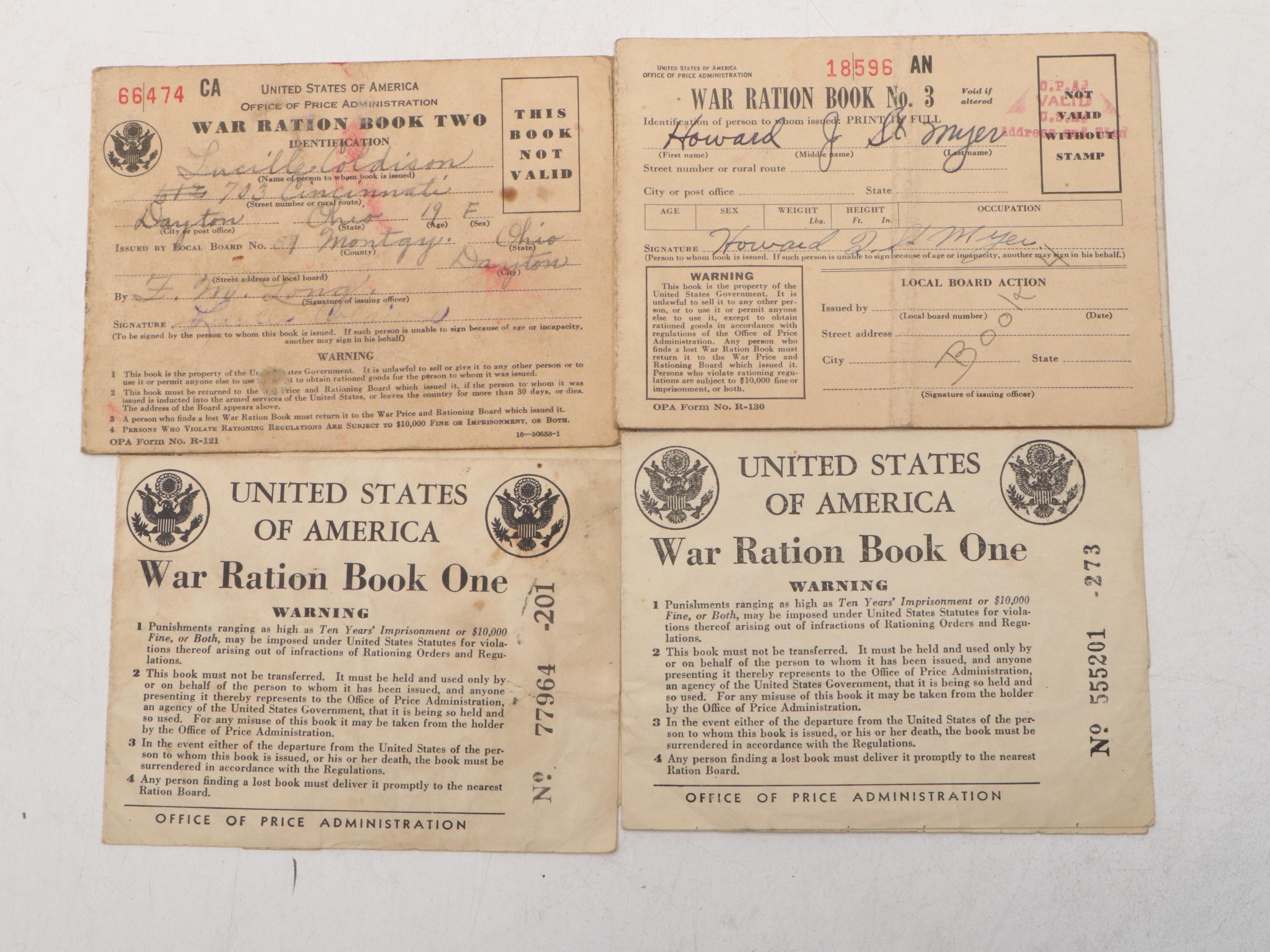 World War II Era War Ration Books with "LIFE" Magazine and More