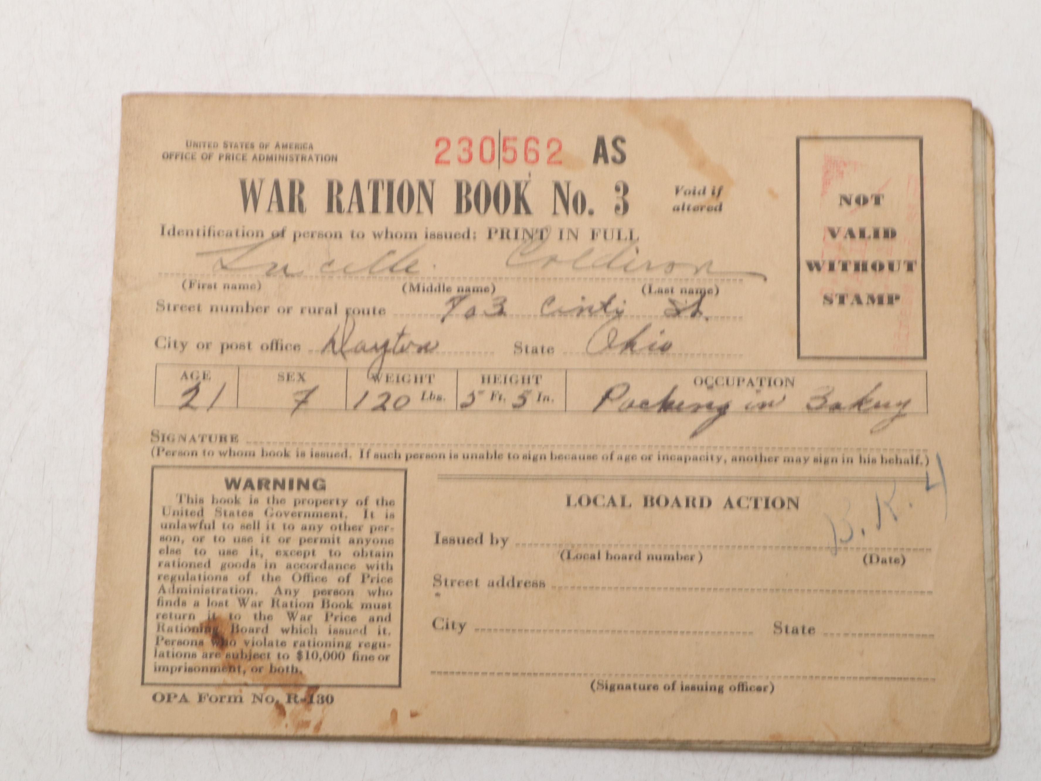 World War II Era War Ration Books with "LIFE" Magazine and More