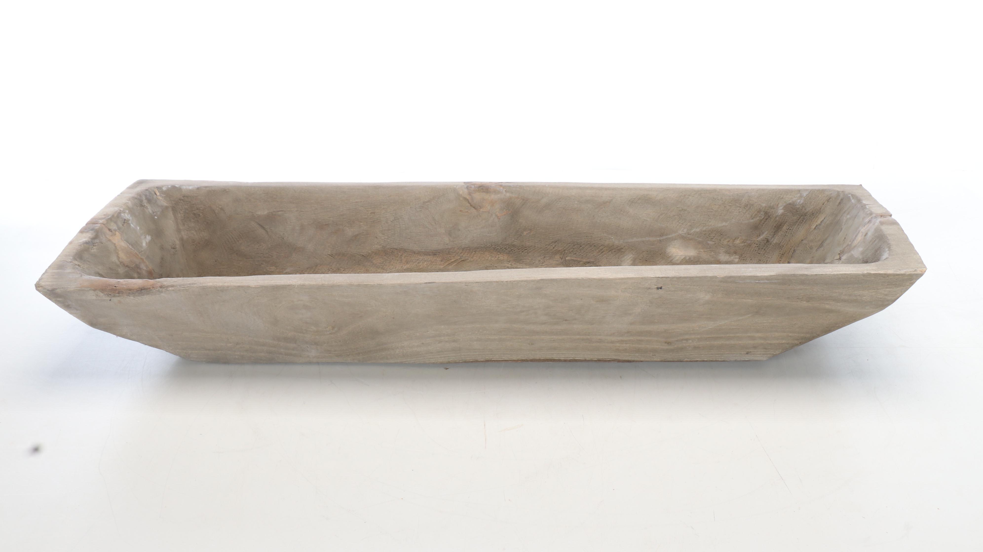 Primitive Style Wooden Trench Bowl