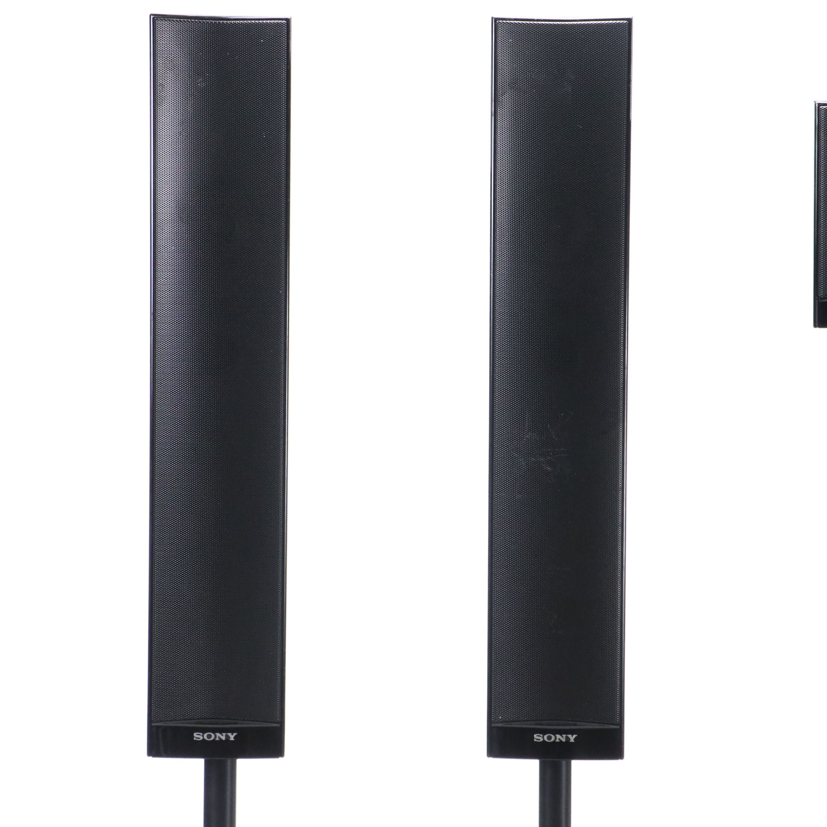 Sony Standing Speakers and Subwoofer with Sony Surround Amplifier
