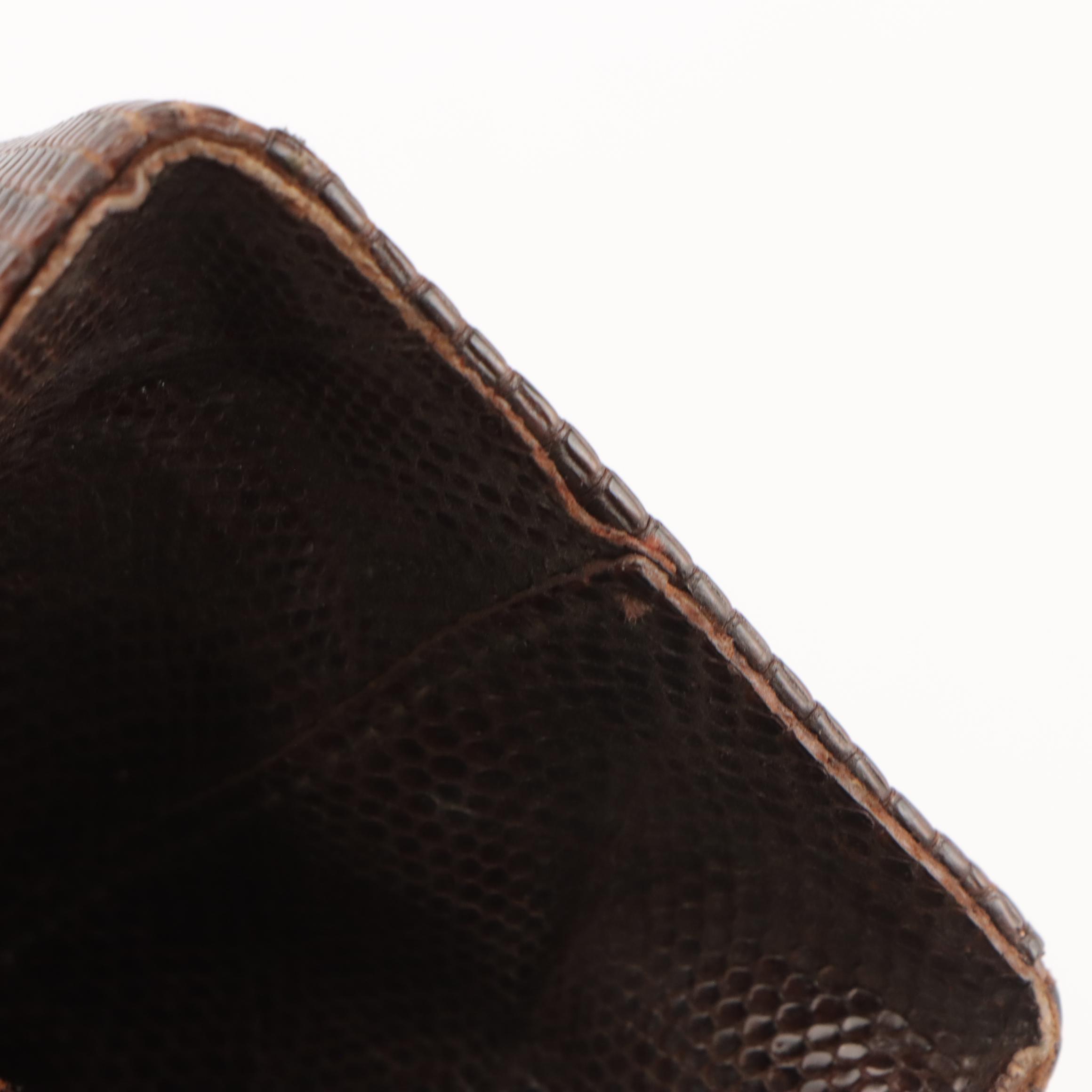 Melbourne Bags Vintage Lizardskin Bag with Other Floral Tapestry Frame Bag