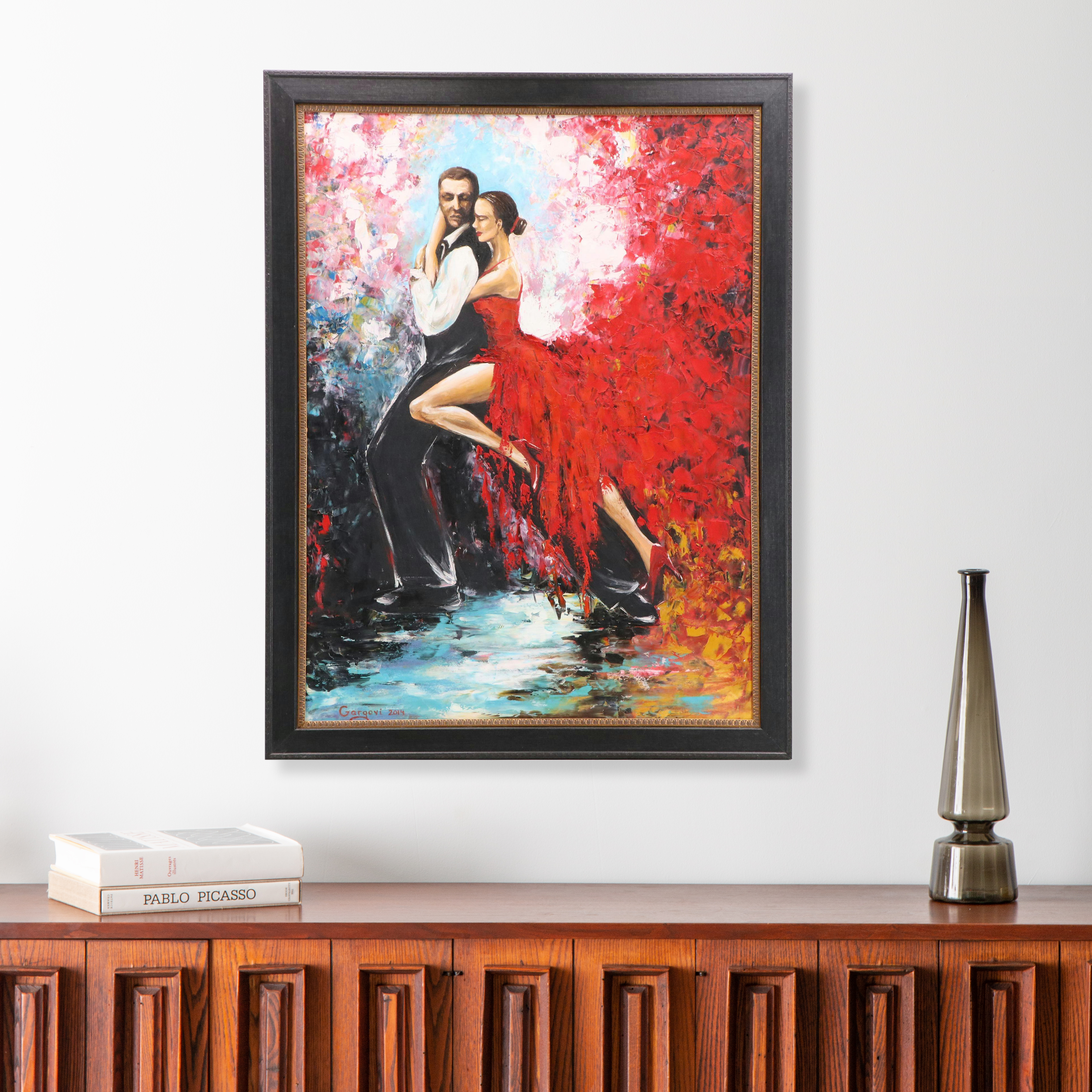 Milena Hristova "Gargovi" Impasto Oil Painting of Couple Dancing, 2014