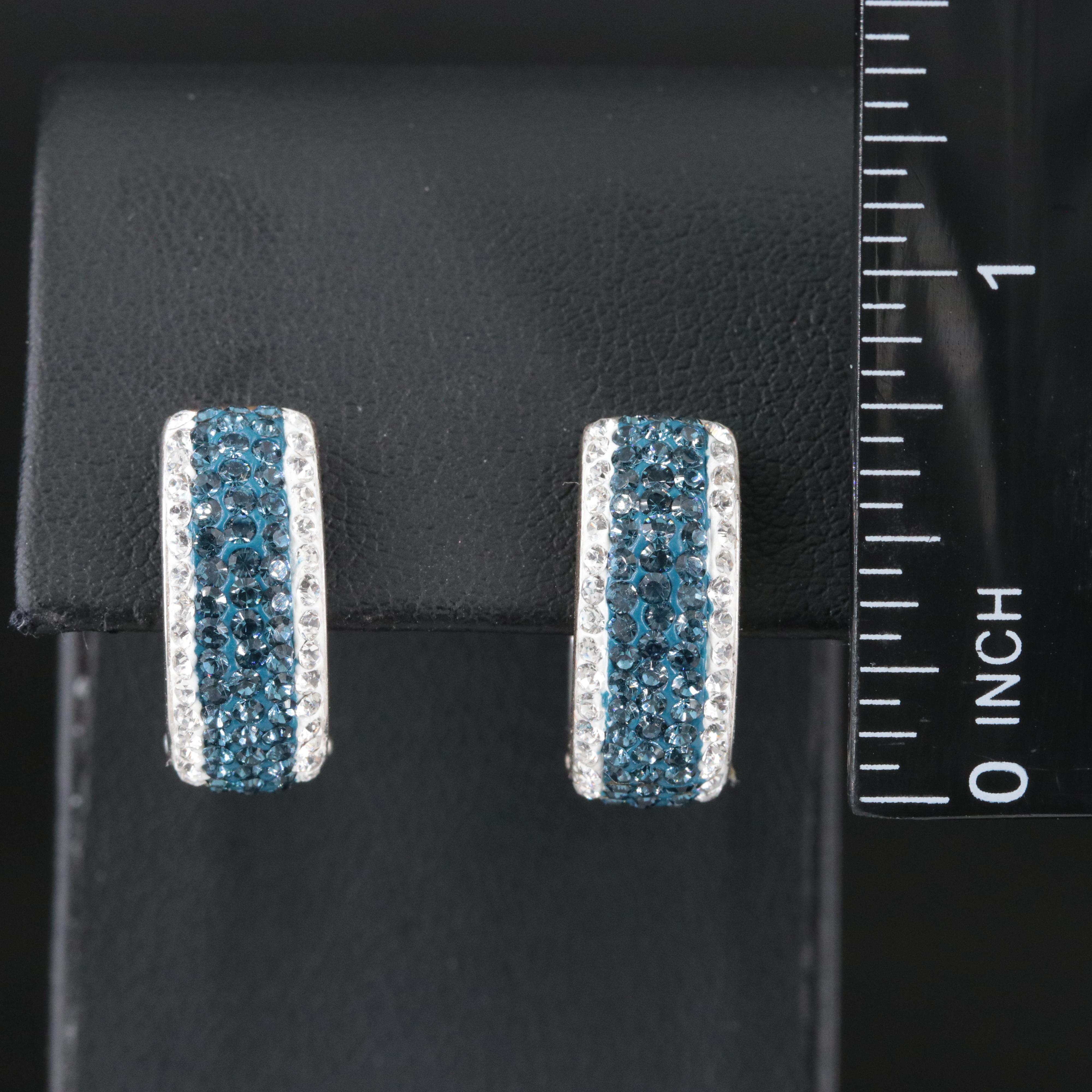 Rhinestone Huggie Hoop Earrings