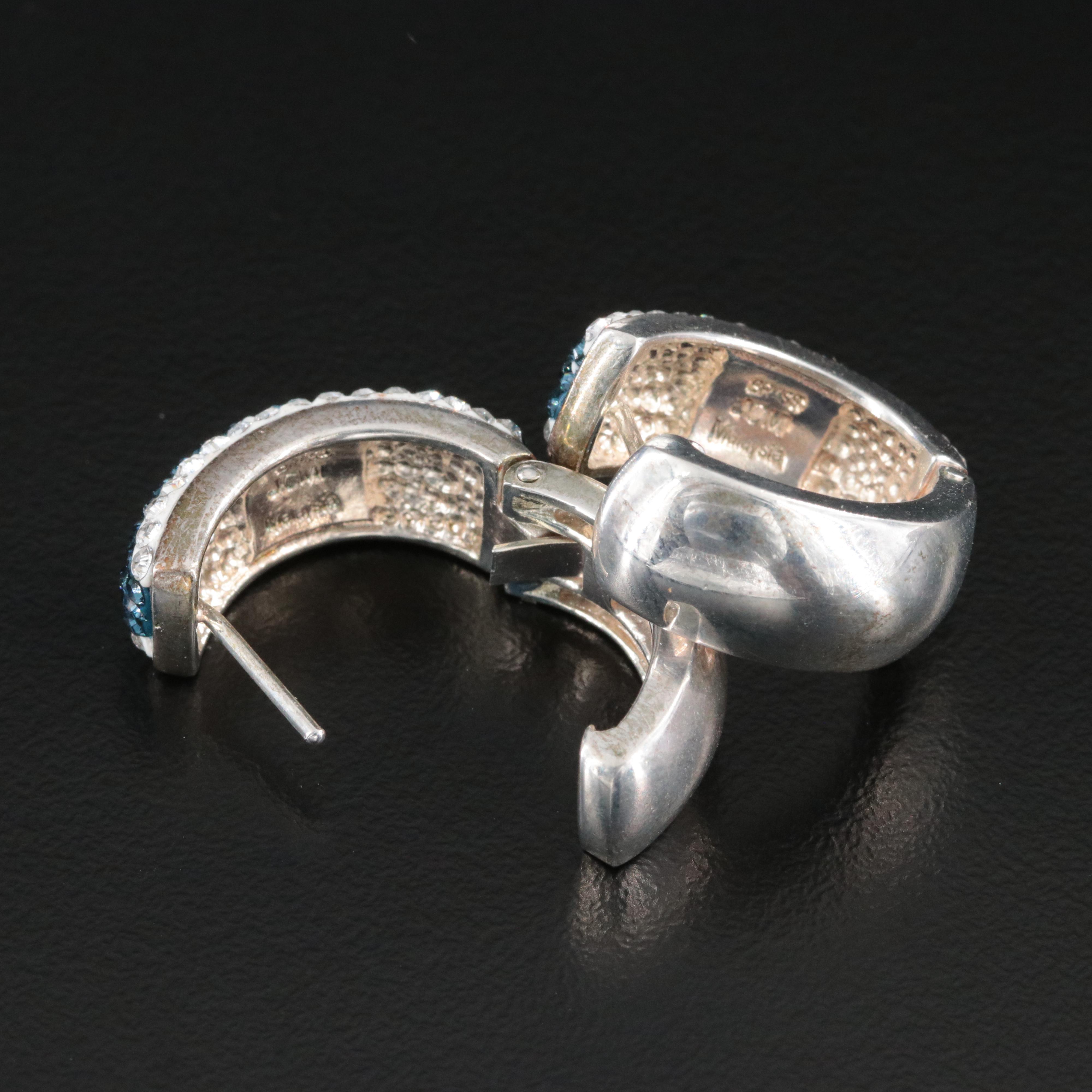 Rhinestone Huggie Hoop Earrings