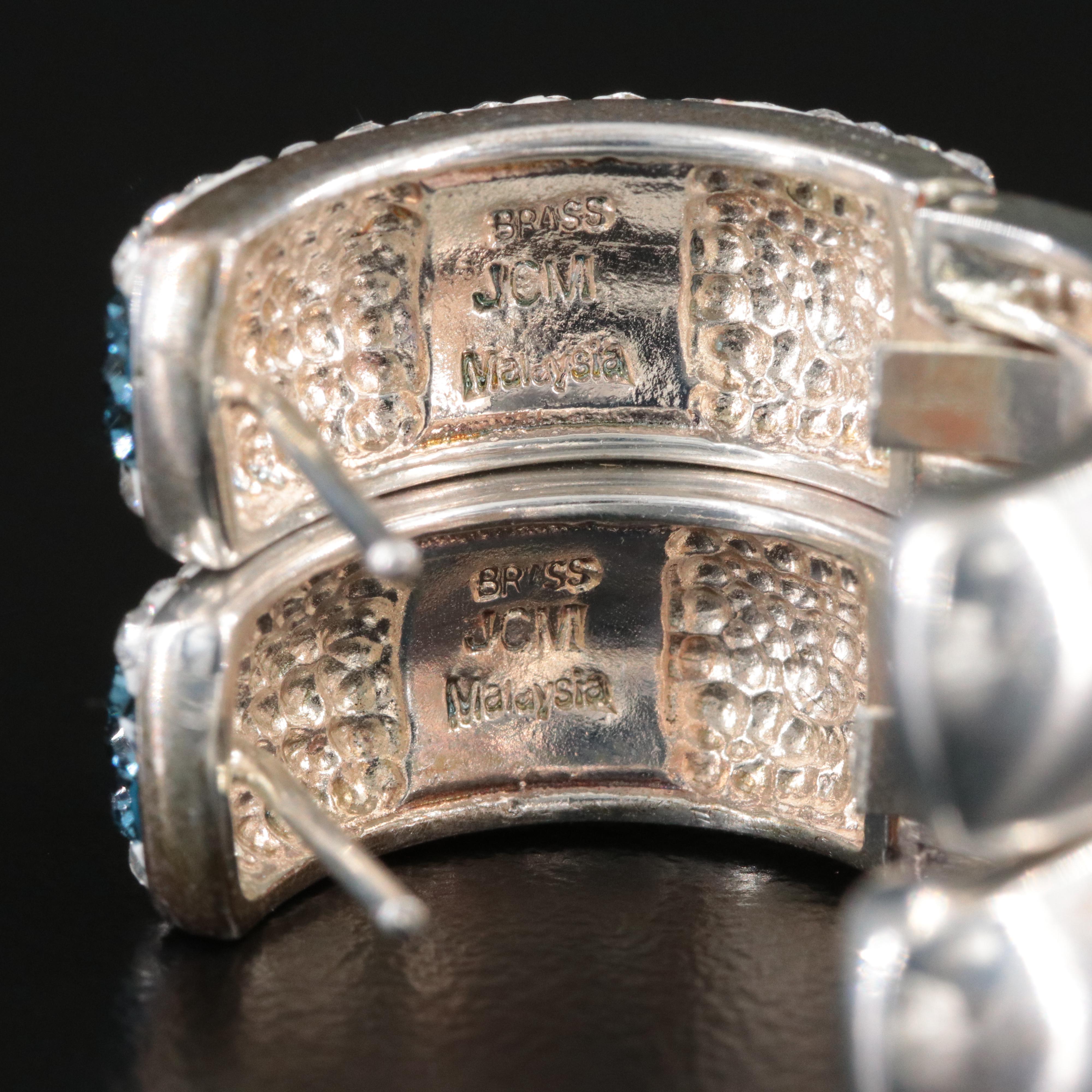 Rhinestone Huggie Hoop Earrings