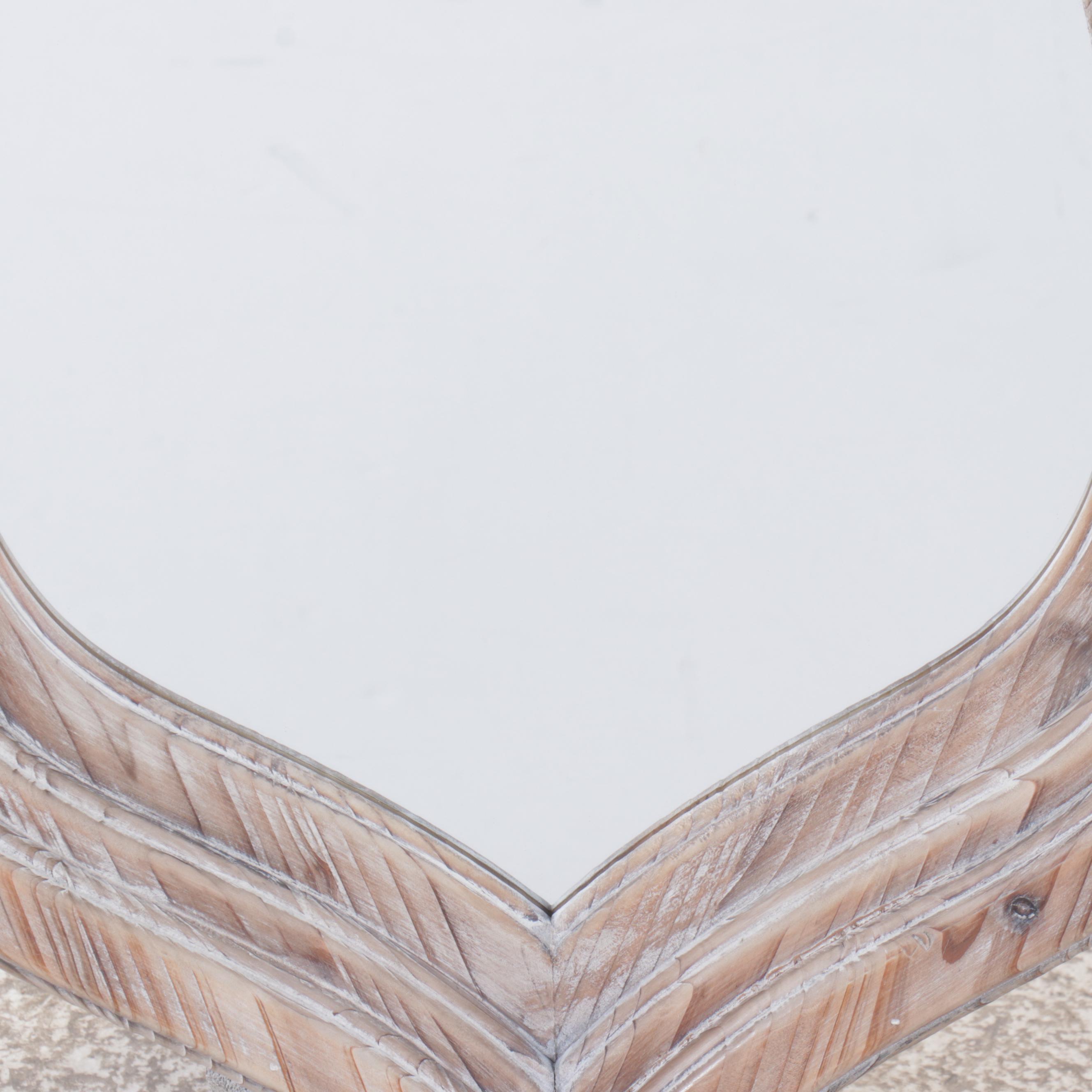 Bobo Intriguing Objects Pickled Wood Shield-Shaped Mirror